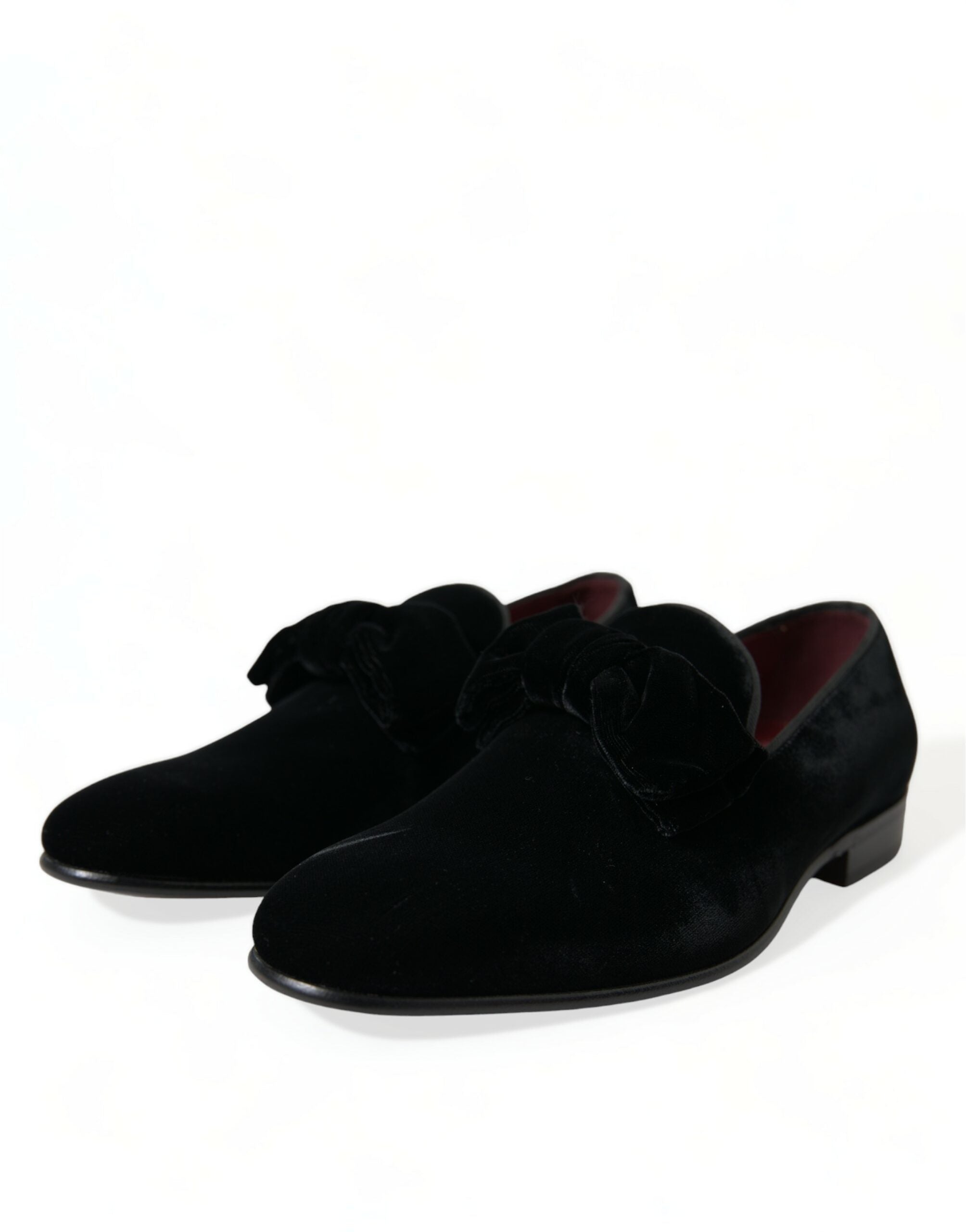 Dolce & Gabbana Black Velvet Loafers Formal Dress Shoes - DEA STILOSA MILANO
