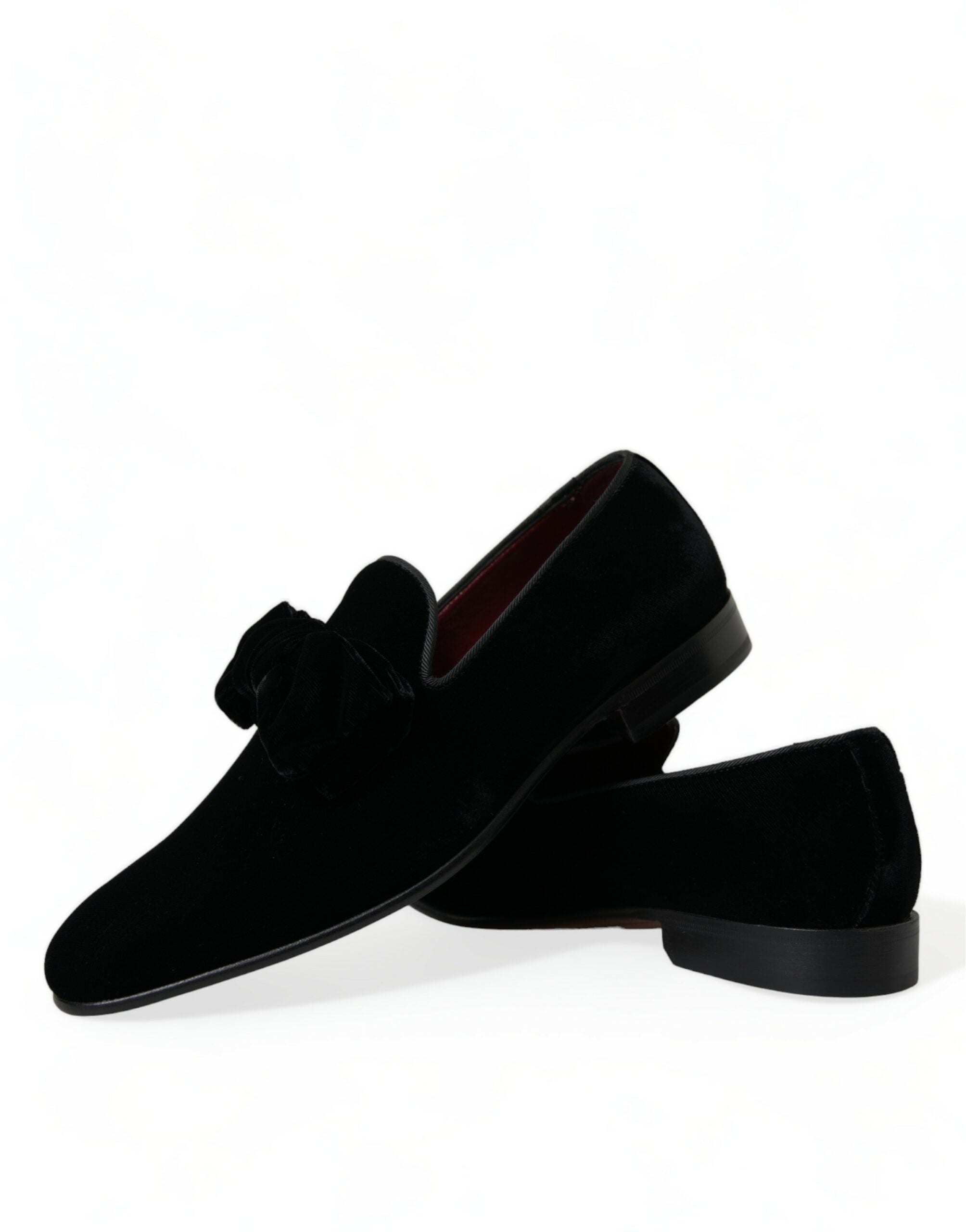 Dolce & Gabbana Black Velvet Loafers Formal Dress Shoes - DEA STILOSA MILANO