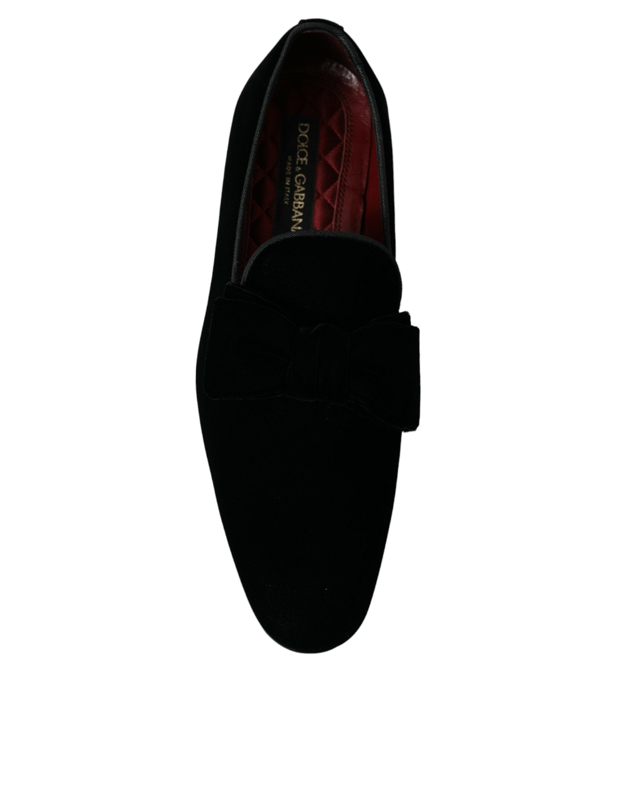 Dolce & Gabbana Black Velvet Loafers Formal Dress Shoes - DEA STILOSA MILANO