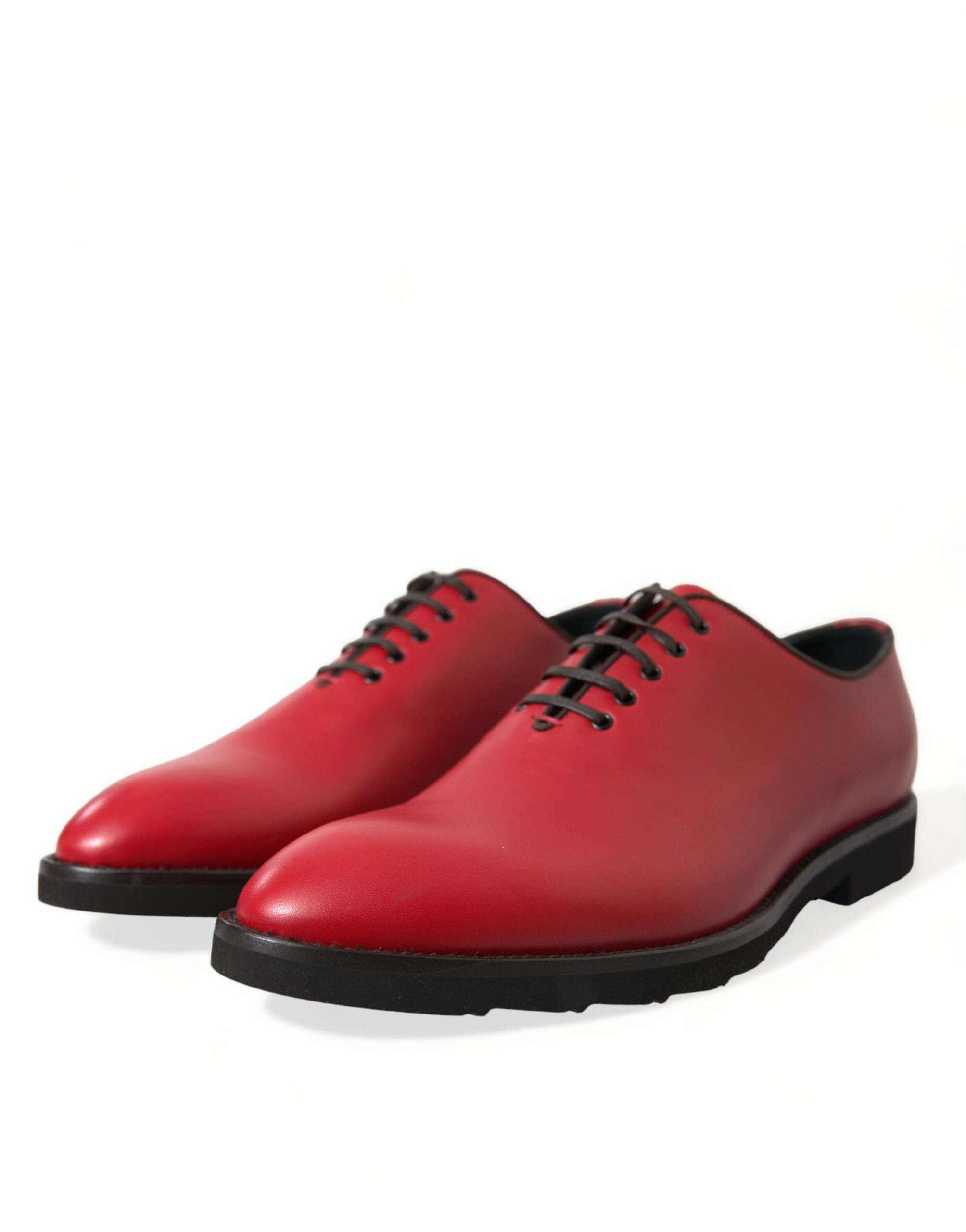 Dolce & Gabbana Red Leather Lace Up Oxford Men Dress Shoes - DEA STILOSA MILANO