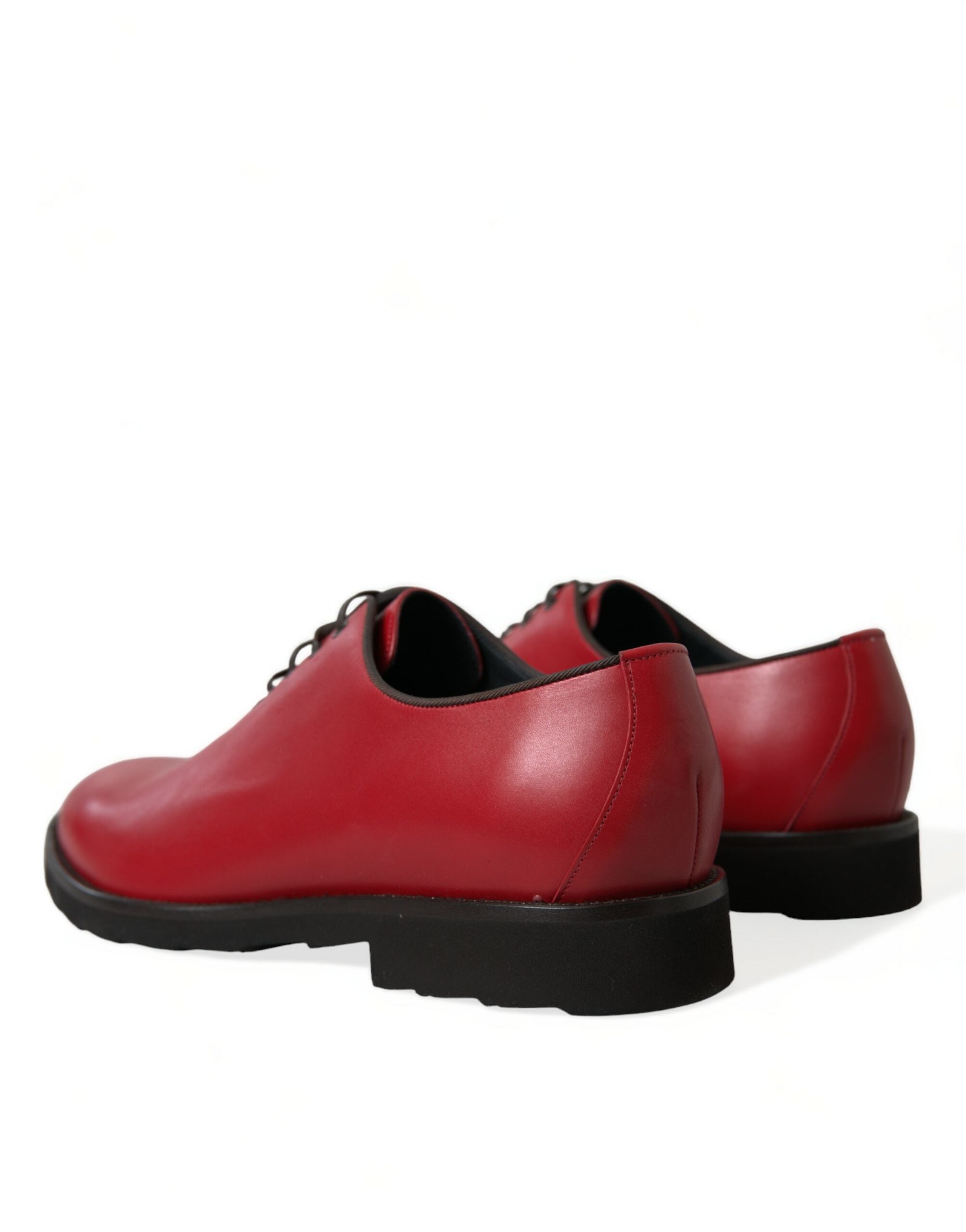 Dolce & Gabbana Red Leather Lace Up Oxford Men Dress Shoes - DEA STILOSA MILANO