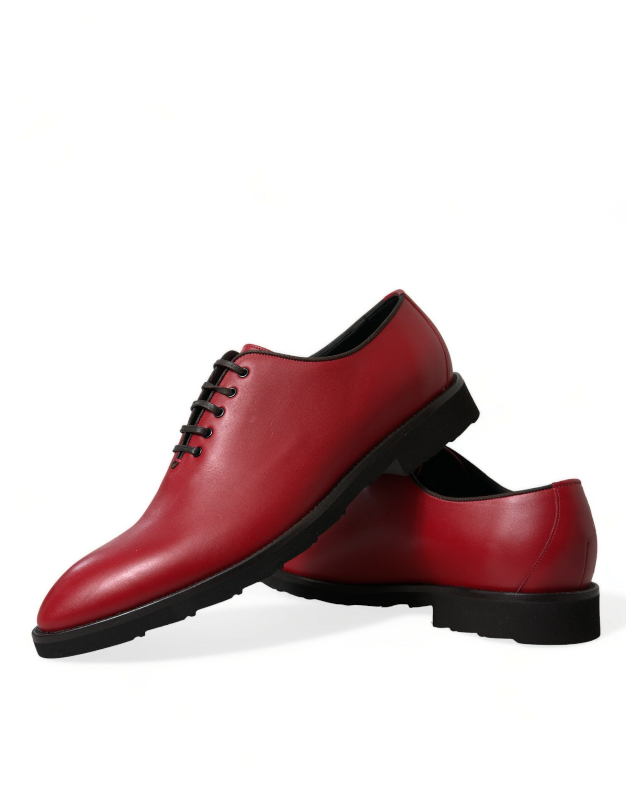 Dolce & Gabbana Red Leather Lace Up Oxford Men Dress Shoes - DEA STILOSA MILANO
