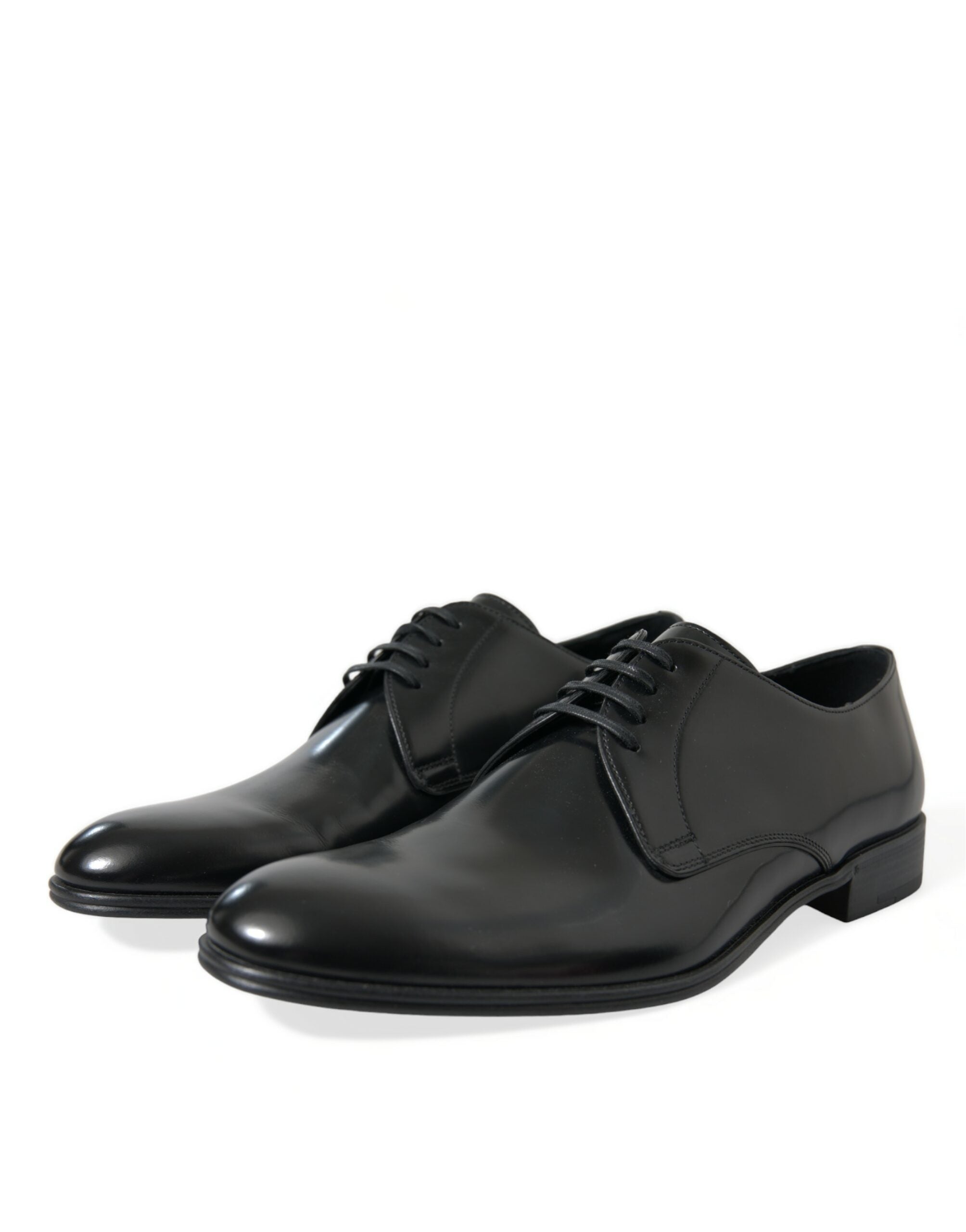 Dolce & Gabbana Black Leather Lace Up Men Dress Derby Shoes - DEA STILOSA MILANO