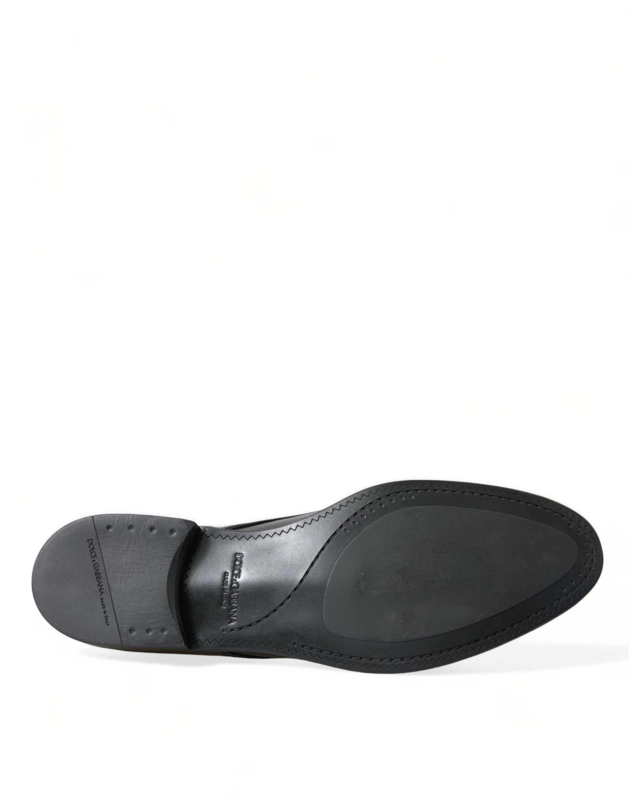 Dolce & Gabbana Black Leather Lace Up Men Dress Derby Shoes - DEA STILOSA MILANO