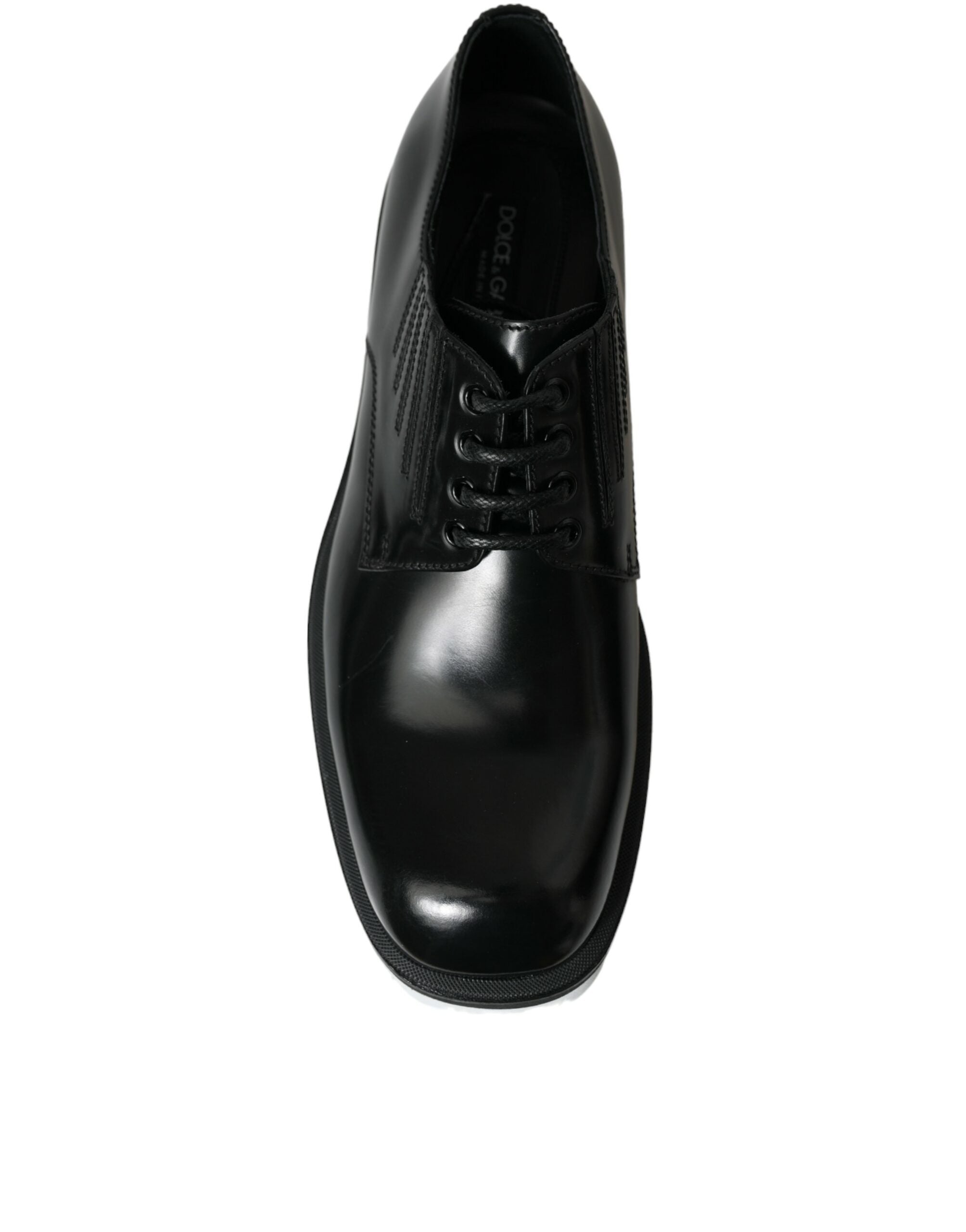 Dolce & Gabbana Black White Leather Lace Up Derby Dress Shoes - DEA STILOSA MILANO