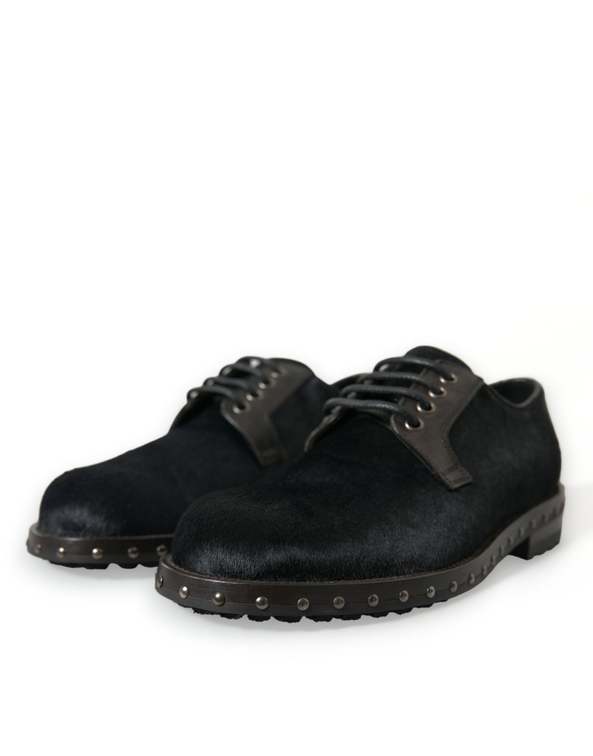 Dolce & Gabbana Black Stable Fur Derby SAN PIETRO Dress Shoes - DEA STILOSA MILANO