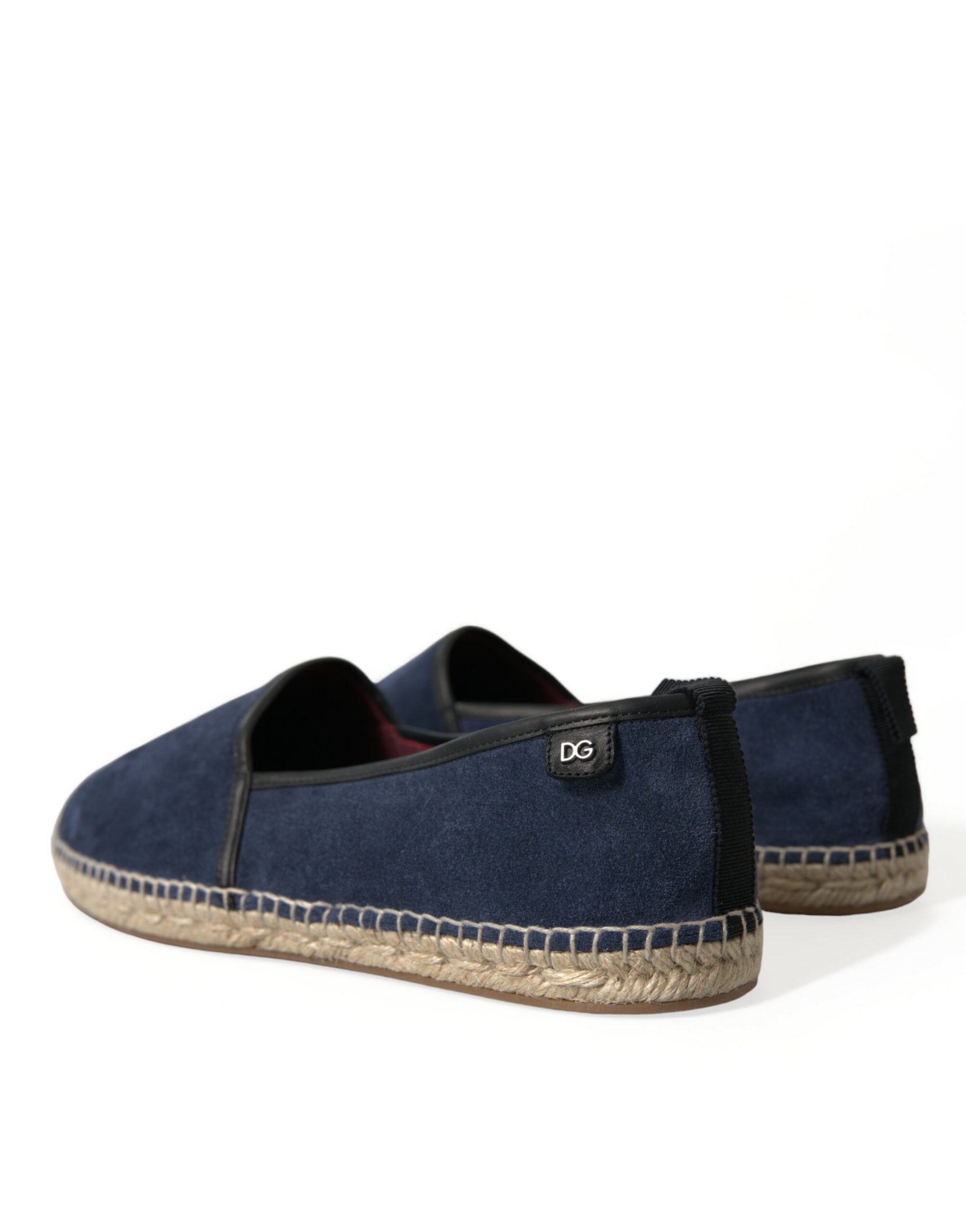Dolce & Gabbana Blue Leather Suede Slip On Espadrille Shoes - DEA STILOSA MILANO