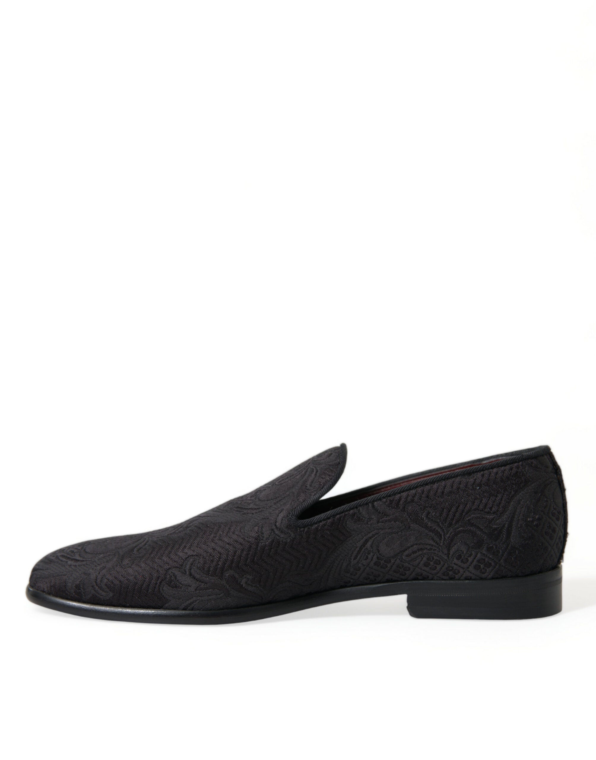 Dolce & Gabbana Black Brocade Men Slip On Loafer Dress Shoes - DEA STILOSA MILANO