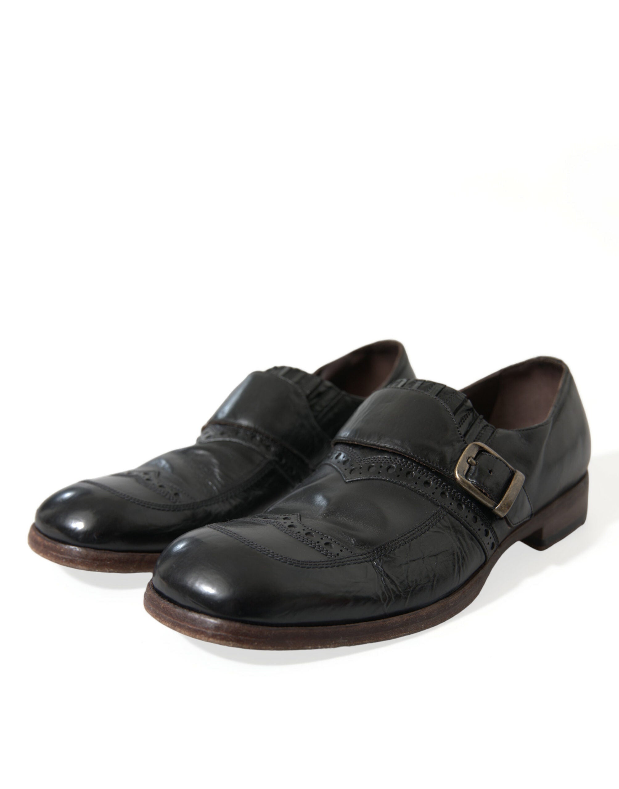 Dolce & Gabbana Black Leather Strap Mocassin Dress Shoes - DEA STILOSA MILANO