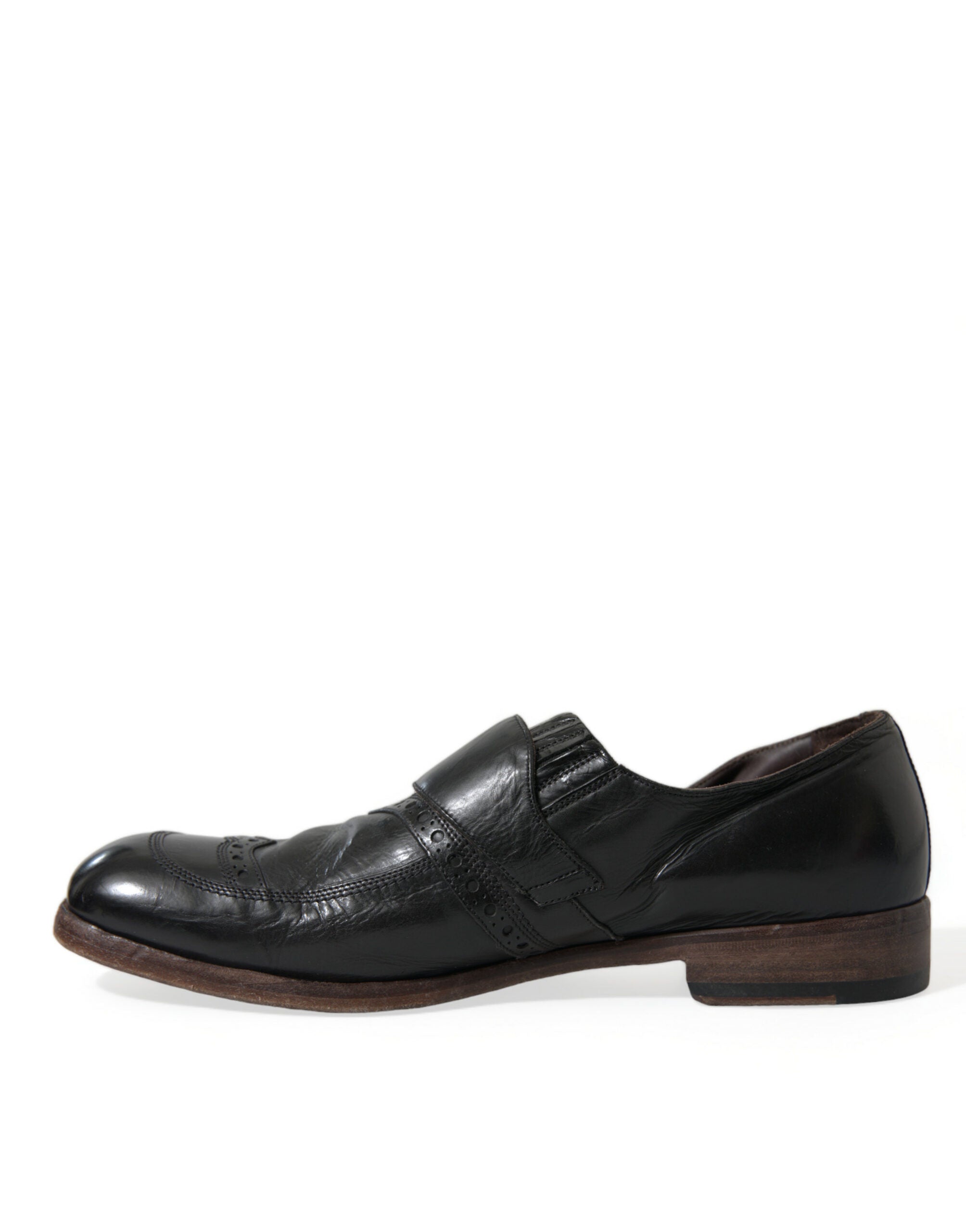 Dolce & Gabbana Black Leather Strap Mocassin Dress Shoes - DEA STILOSA MILANO
