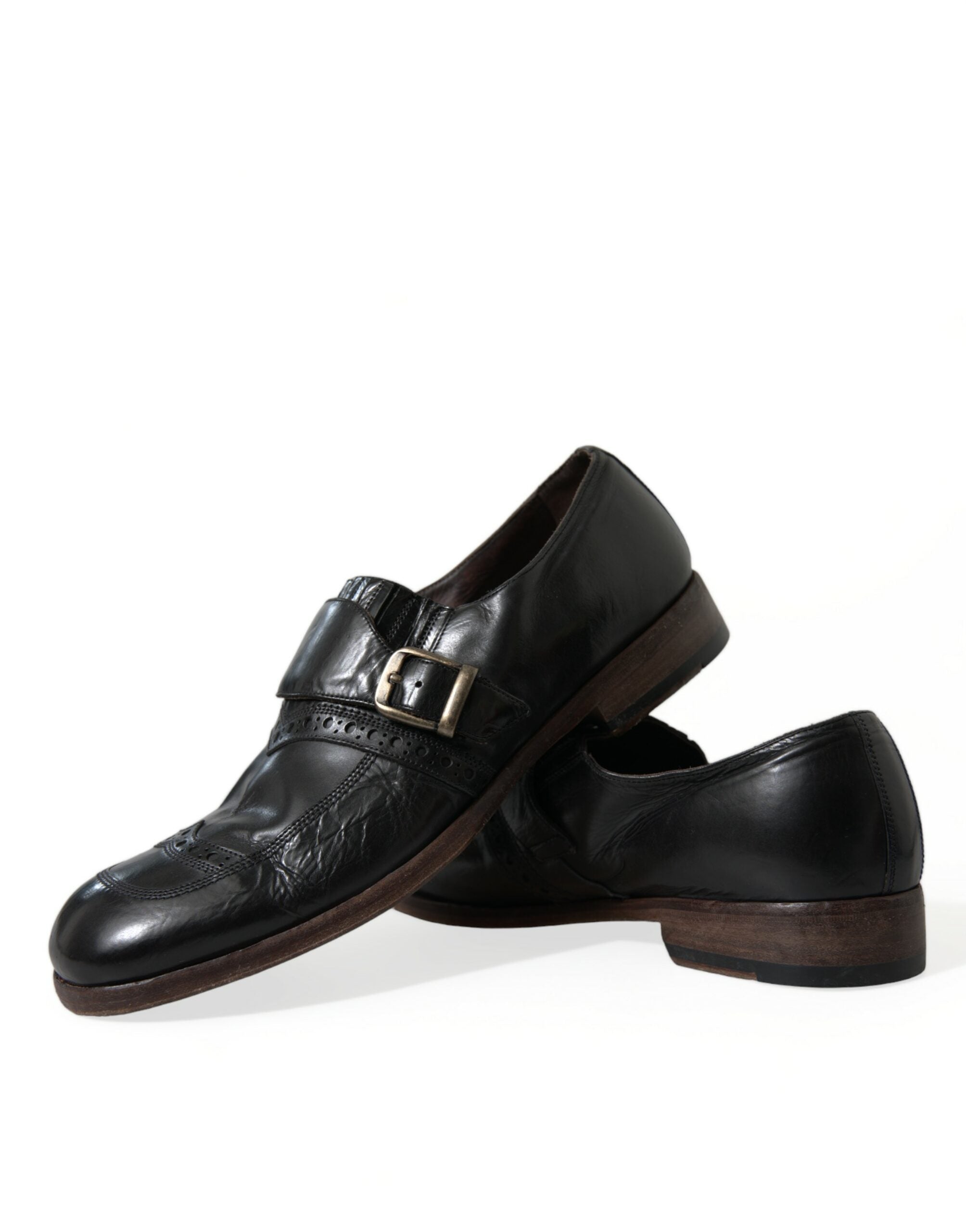 Dolce & Gabbana Black Leather Strap Mocassin Dress Shoes - DEA STILOSA MILANO