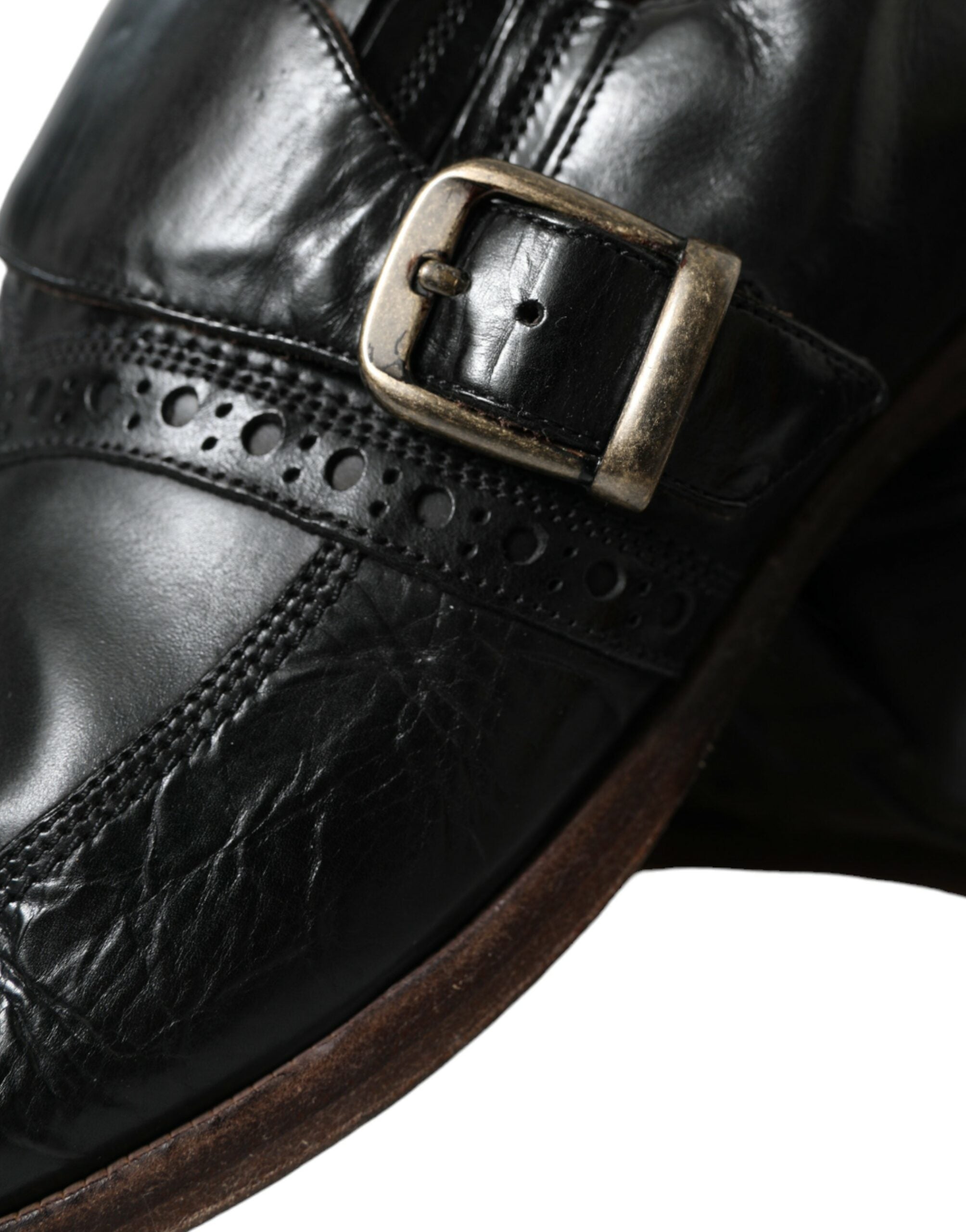 Dolce & Gabbana Black Leather Strap Mocassin Dress Shoes - DEA STILOSA MILANO