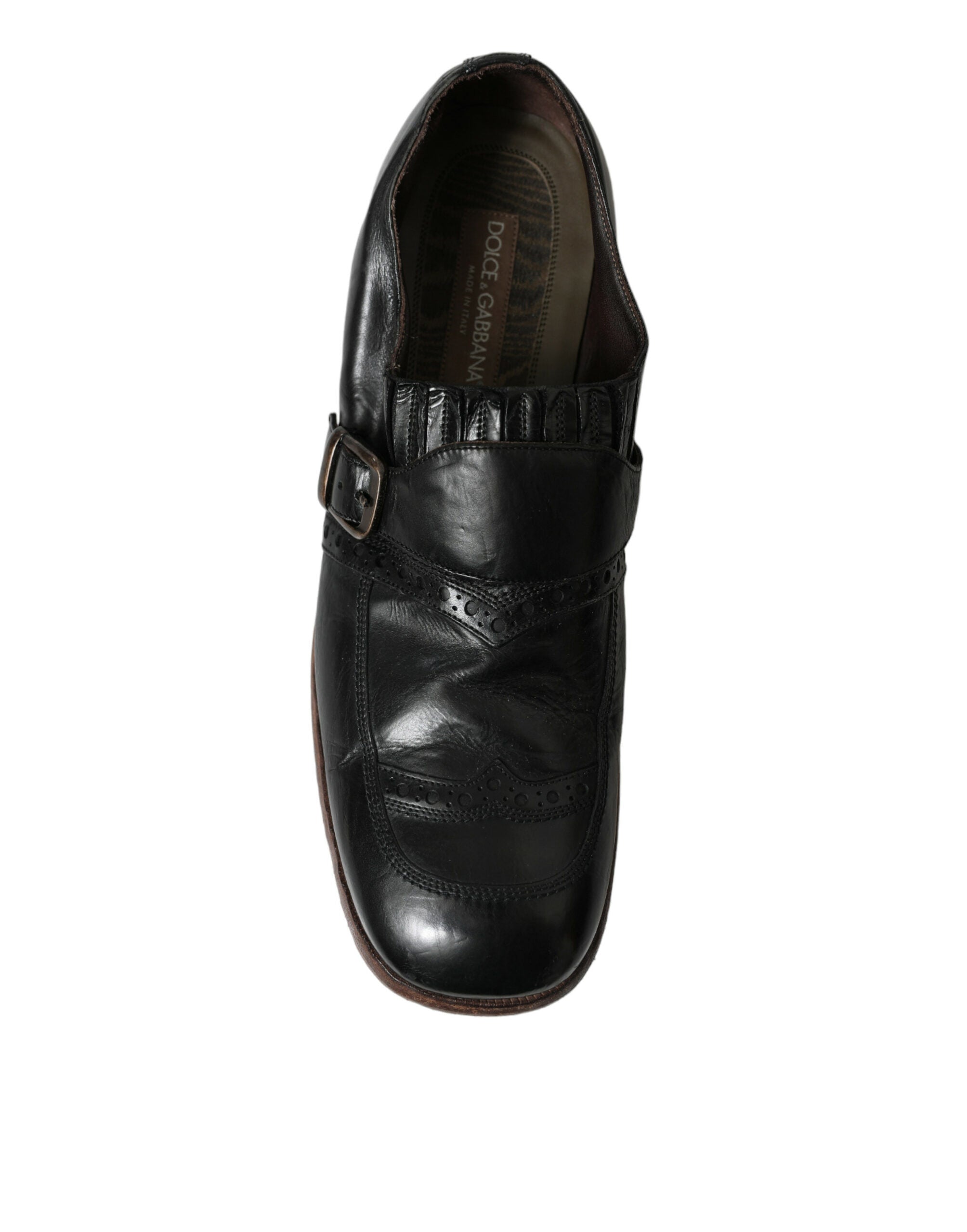 Dolce & Gabbana Black Leather Strap Mocassin Dress Shoes - DEA STILOSA MILANO