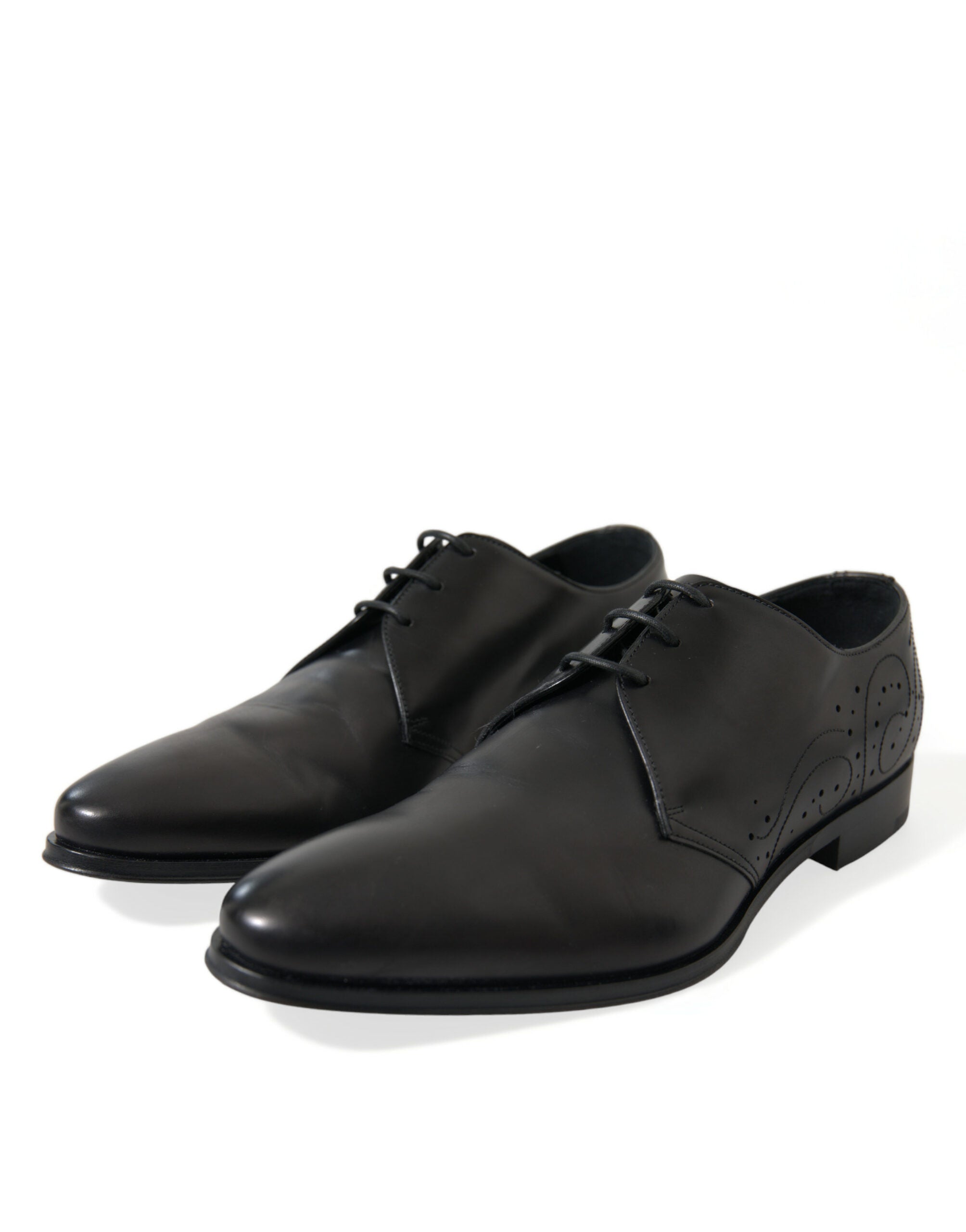 Dolce & Gabbana Black Leather Lace Up Formal Derby Dress Shoes - DEA STILOSA MILANO