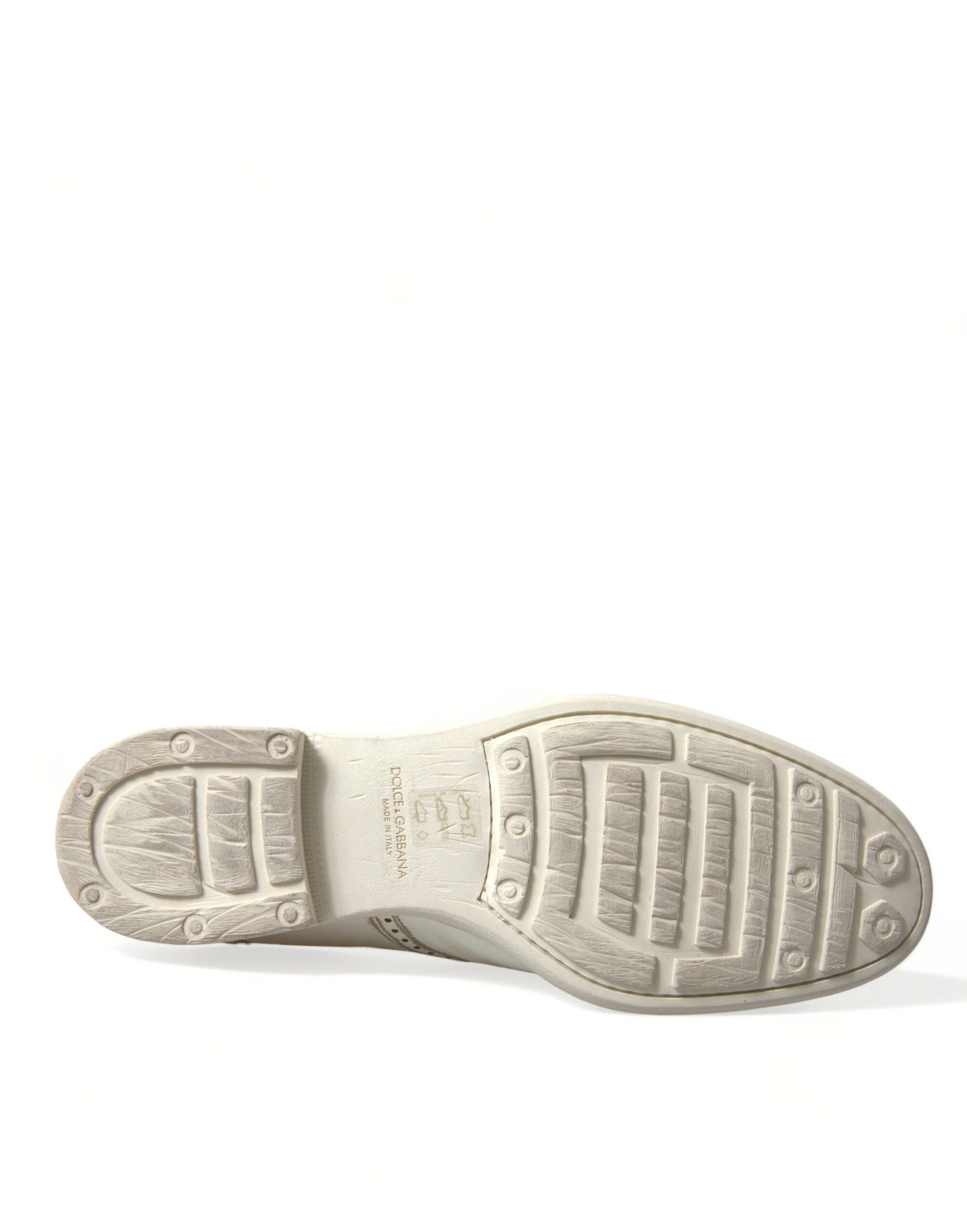 Dolce & Gabbana White Leather Strap Men Derby Dress Shoes - DEA STILOSA MILANO