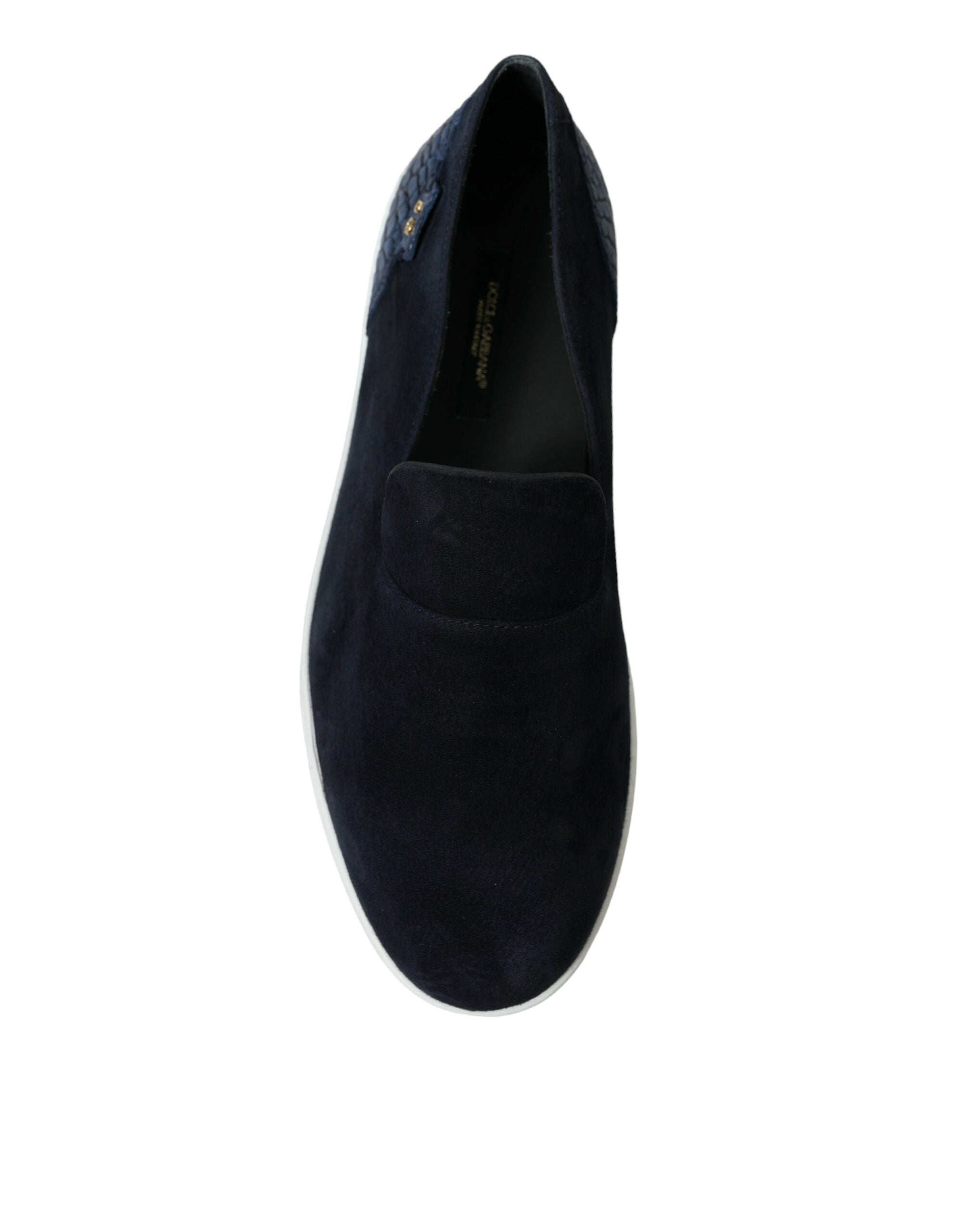 Dolce & Gabbana Blue Suede Caiman Loafers Saint Tropez Shoes - DEA STILOSA MILANO