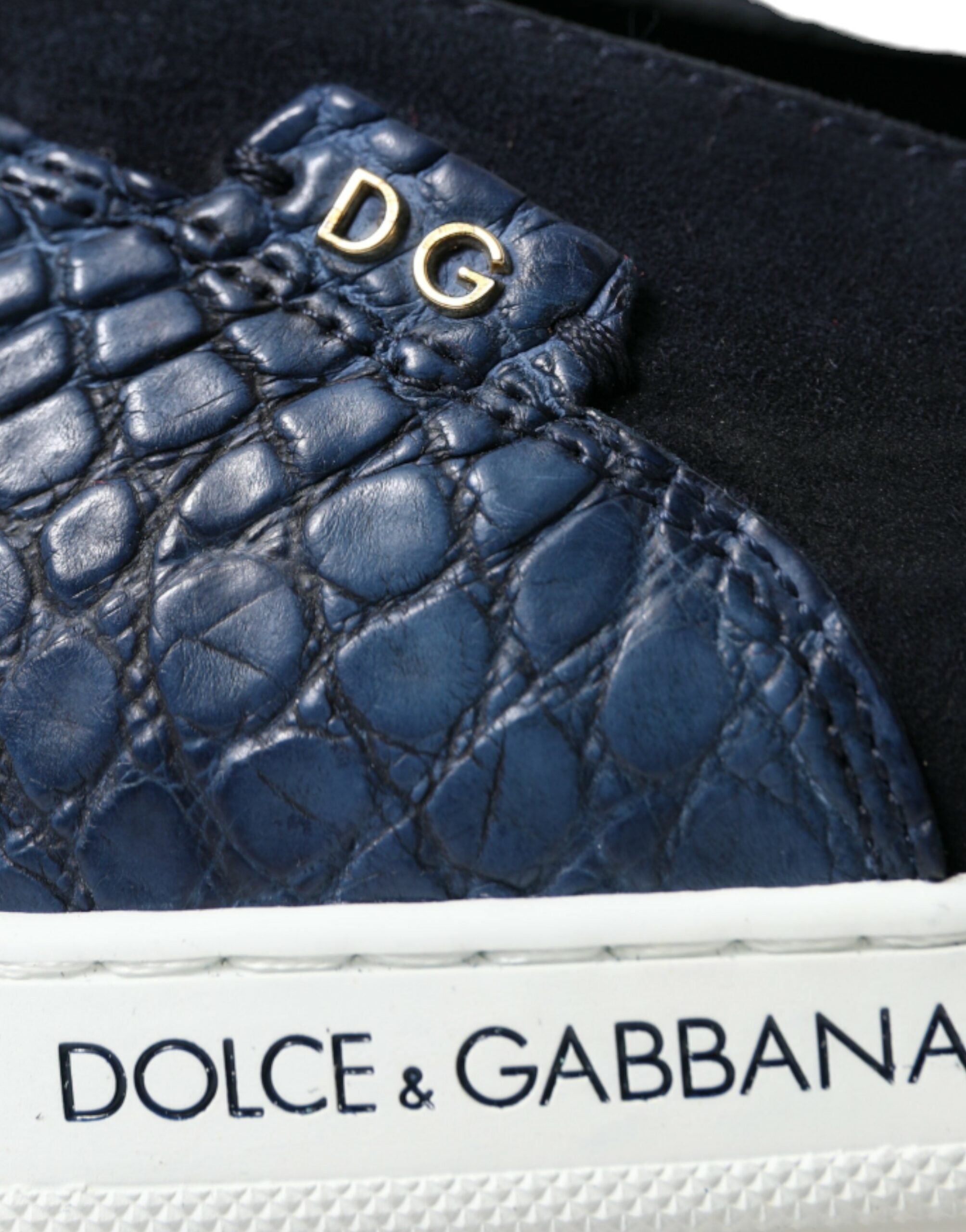 Dolce & Gabbana Blue Suede Caiman Loafers Saint Tropez Shoes - DEA STILOSA MILANO
