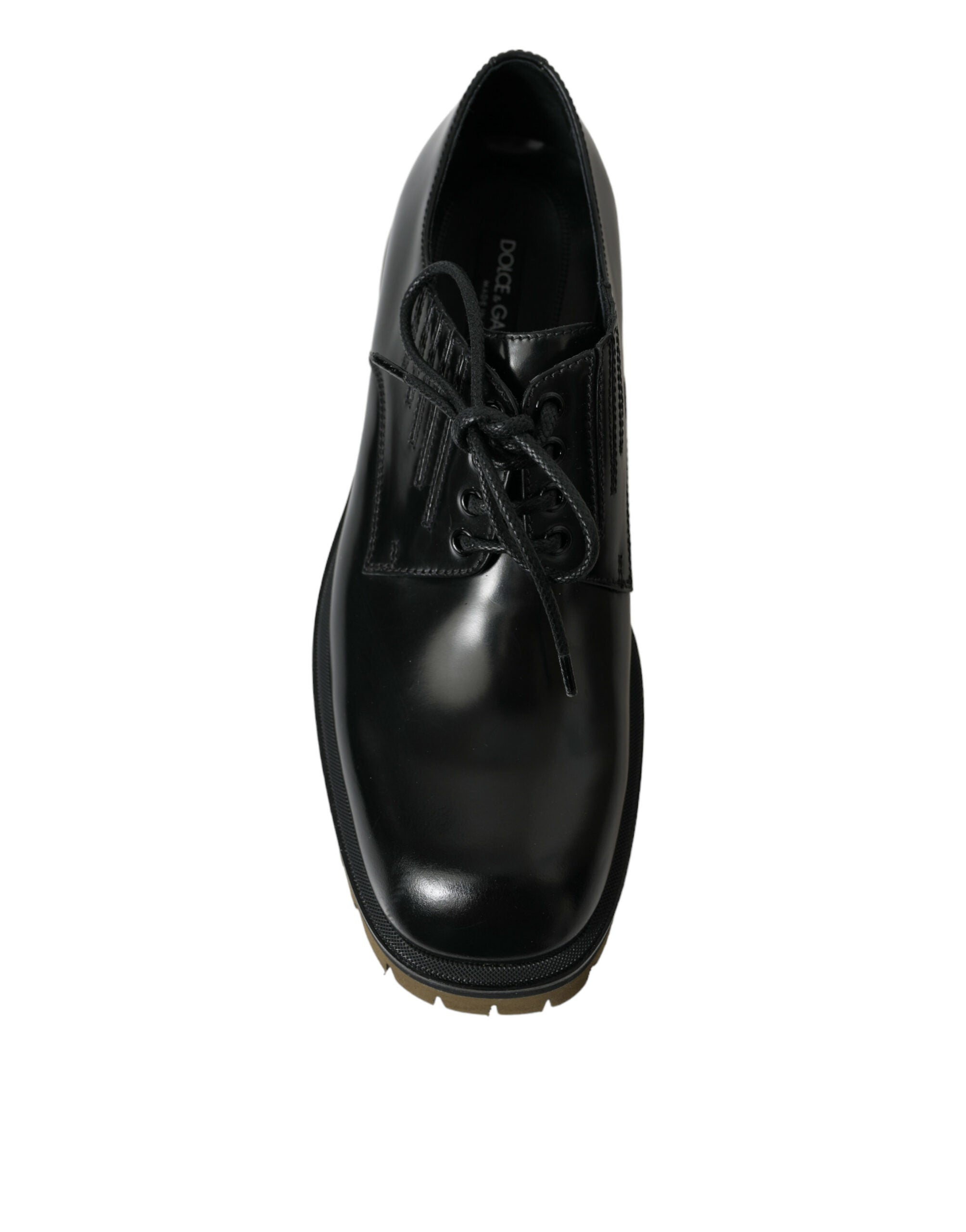 Dolce & Gabbana Black Leather Lace Up Derby Men Dress Shoes - DEA STILOSA MILANO