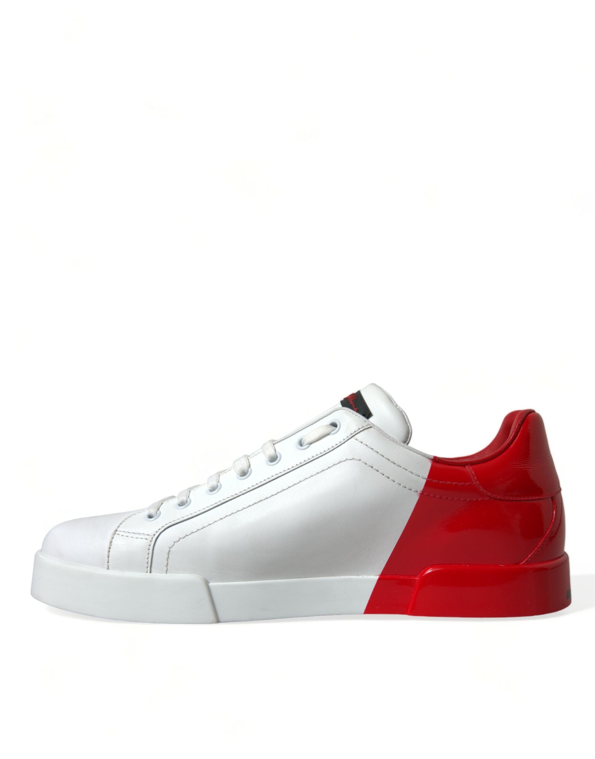 Dolce & Gabbana White Red Leather Low Top Sneakers Shoes - DEA STILOSA MILANO