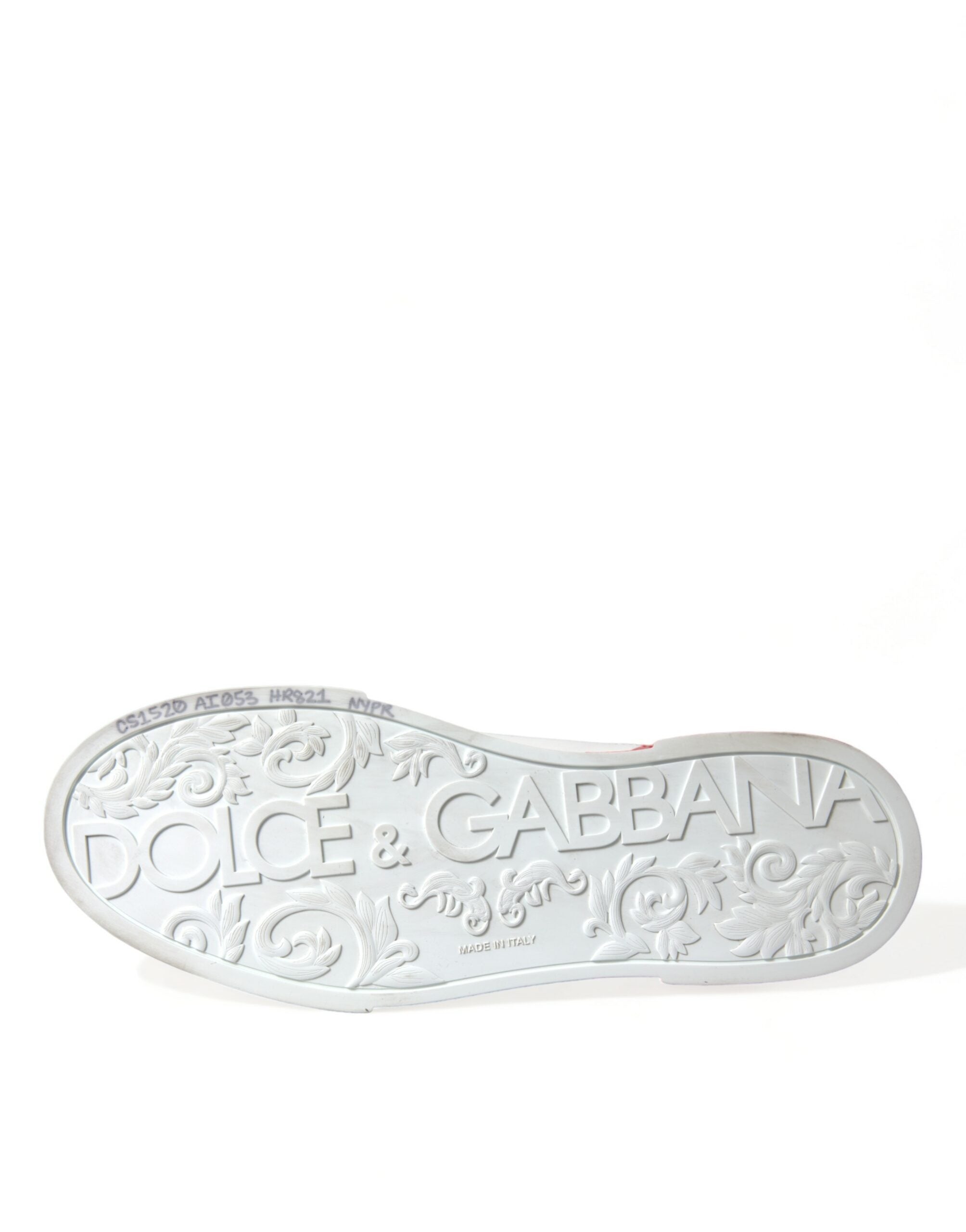 Dolce & Gabbana White Red Leather Low Top Sneakers Shoes - DEA STILOSA MILANO