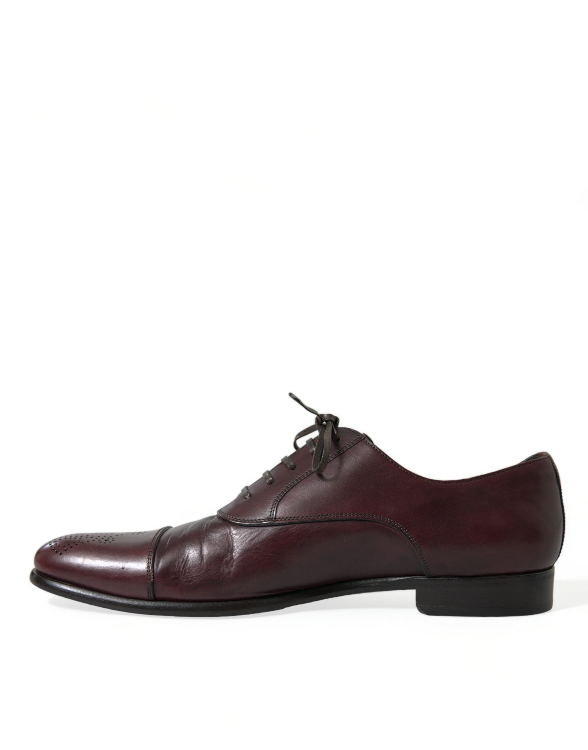 Dolce & Gabbana Bordeaux Leather Men Formal Derby Dress Shoes - DEA STILOSA MILANO