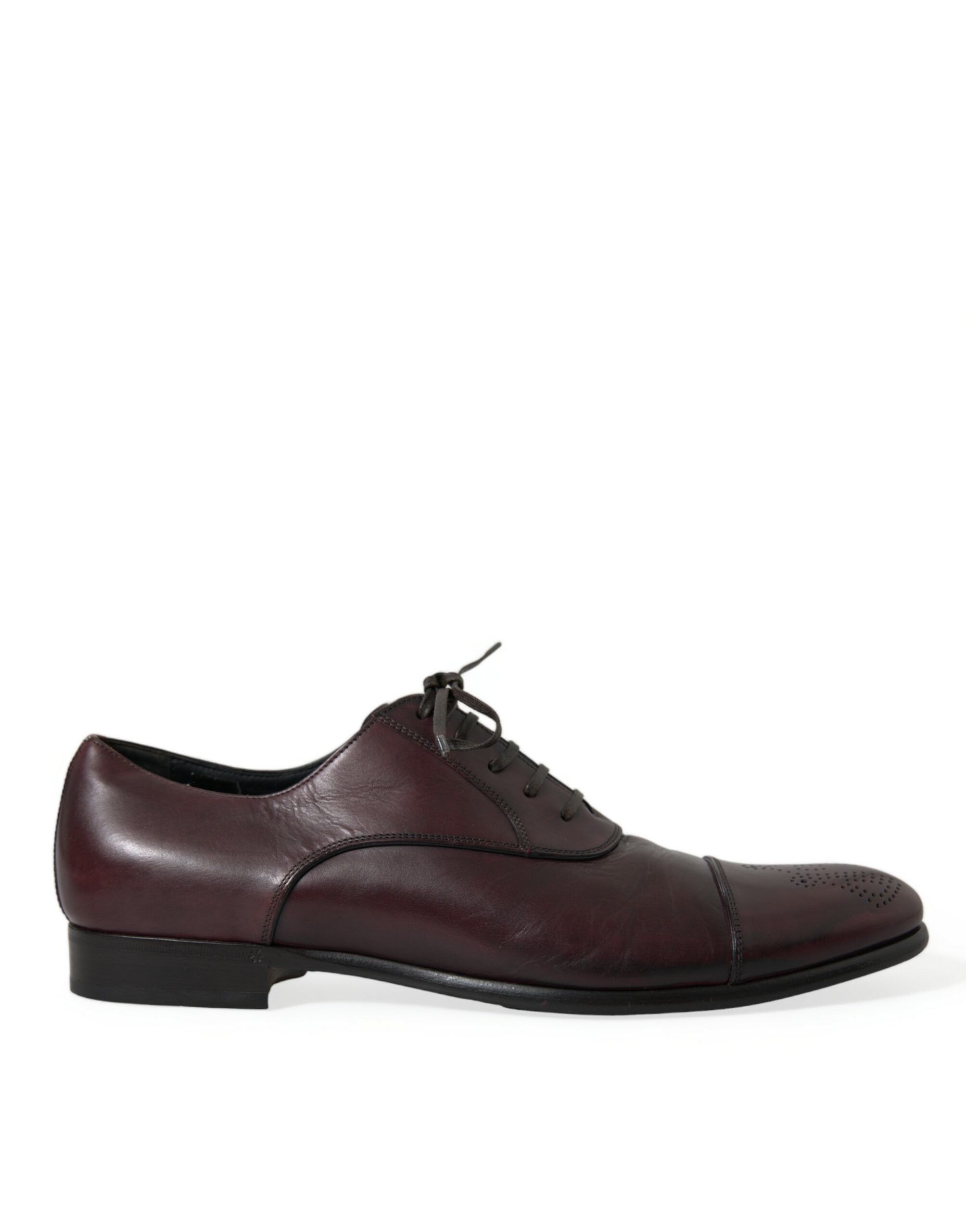 Dolce & Gabbana Bordeaux Leather Men Formal Derby Dress Shoes - DEA STILOSA MILANO