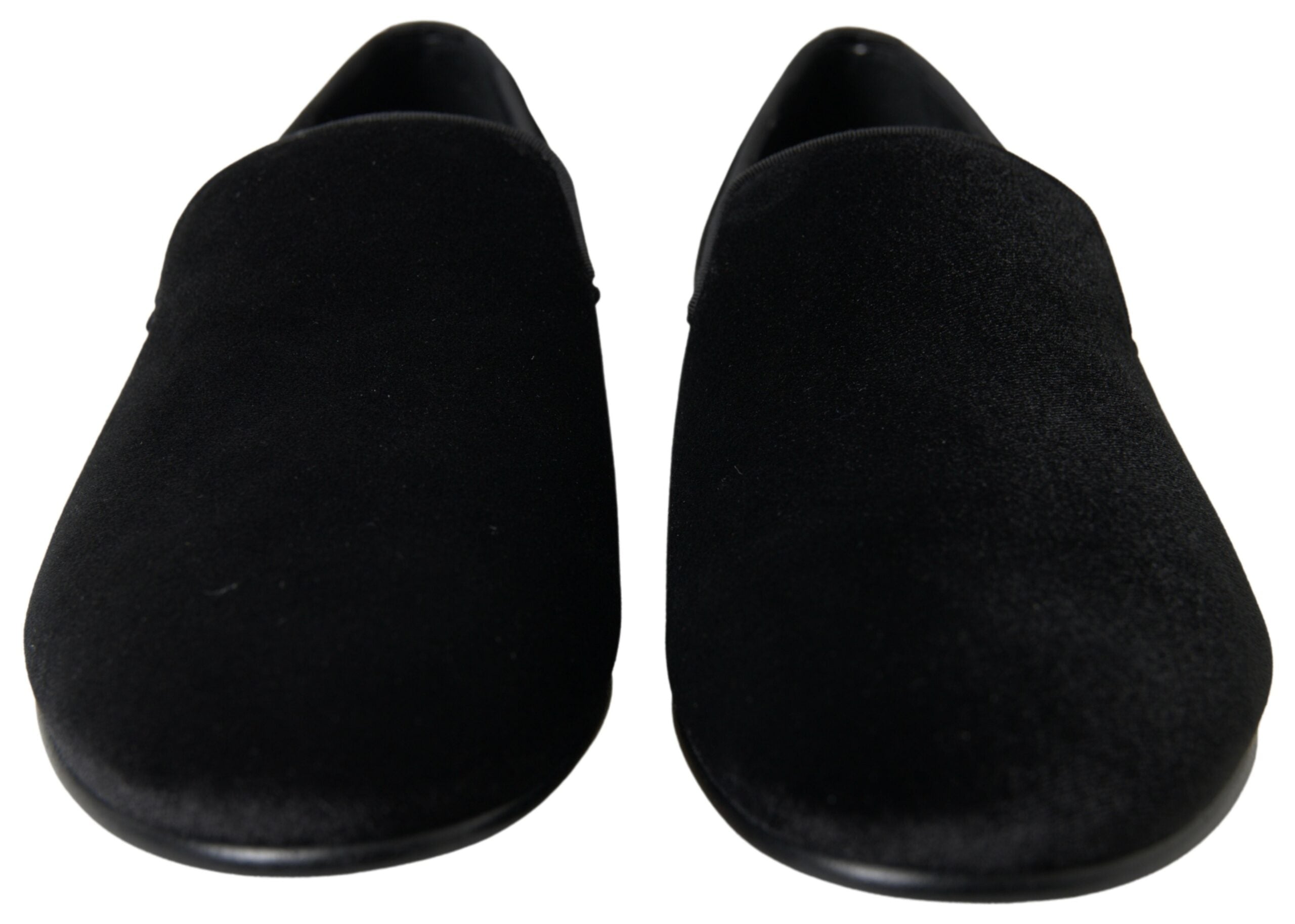 Dolce & Gabbana Black Velvet Loafers Formal Shoes - DEA STILOSA MILANO