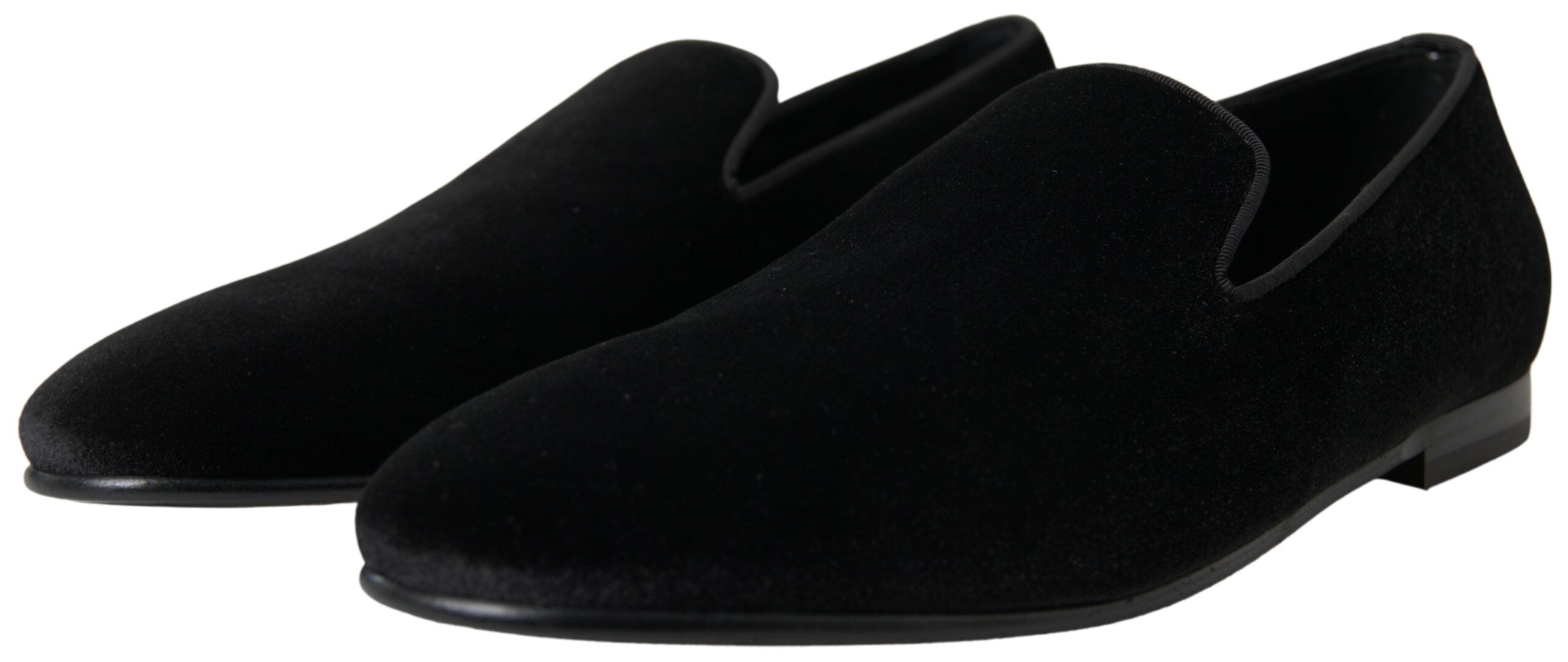 Dolce & Gabbana Black Velvet Loafers Formal Shoes - DEA STILOSA MILANO