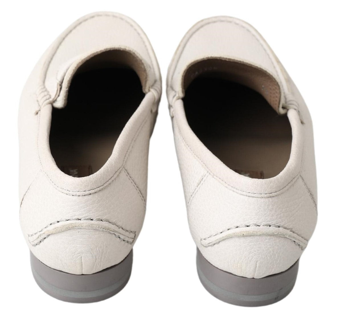 Dolce & Gabbana Light Gray Leather Loafer Slip On Mocassin Shoes - DEA STILOSA MILANO
