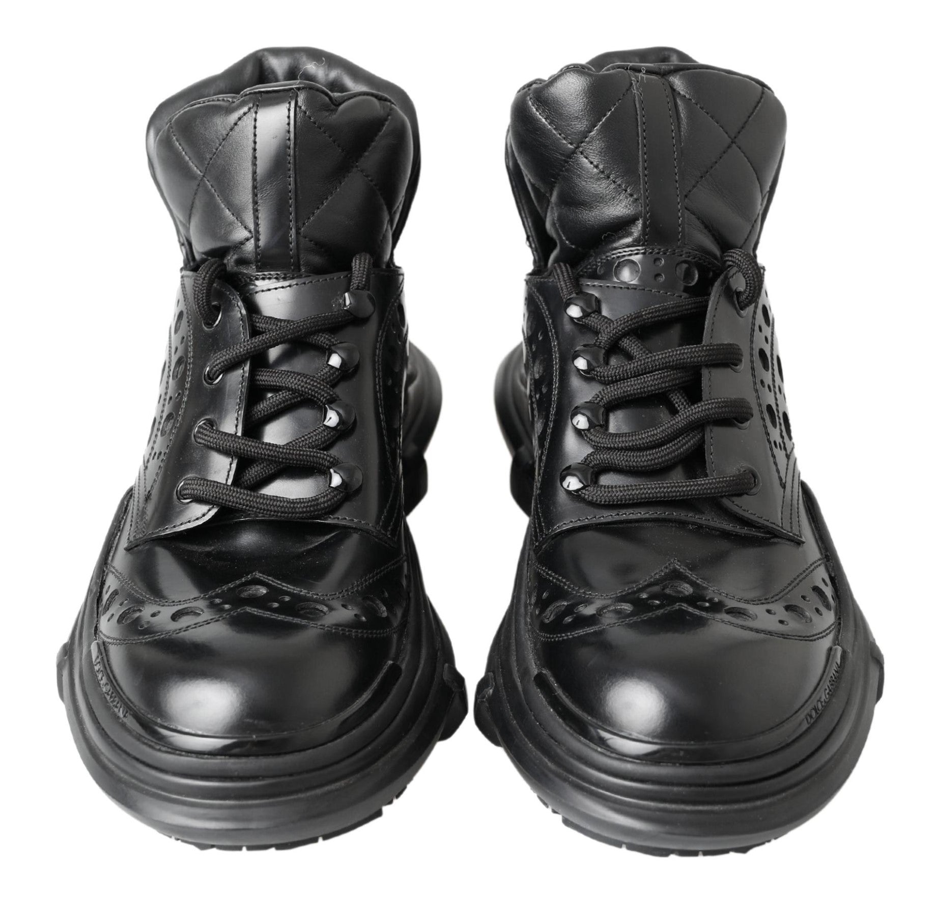 Dolce & Gabbana Black Leather Ankle Casual Boots - DEA STILOSA MILANO