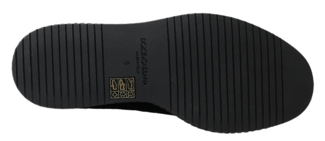 Dolce & Gabbana Black Suede Leather Casual Espadrille Shoes - DEA STILOSA MILANO