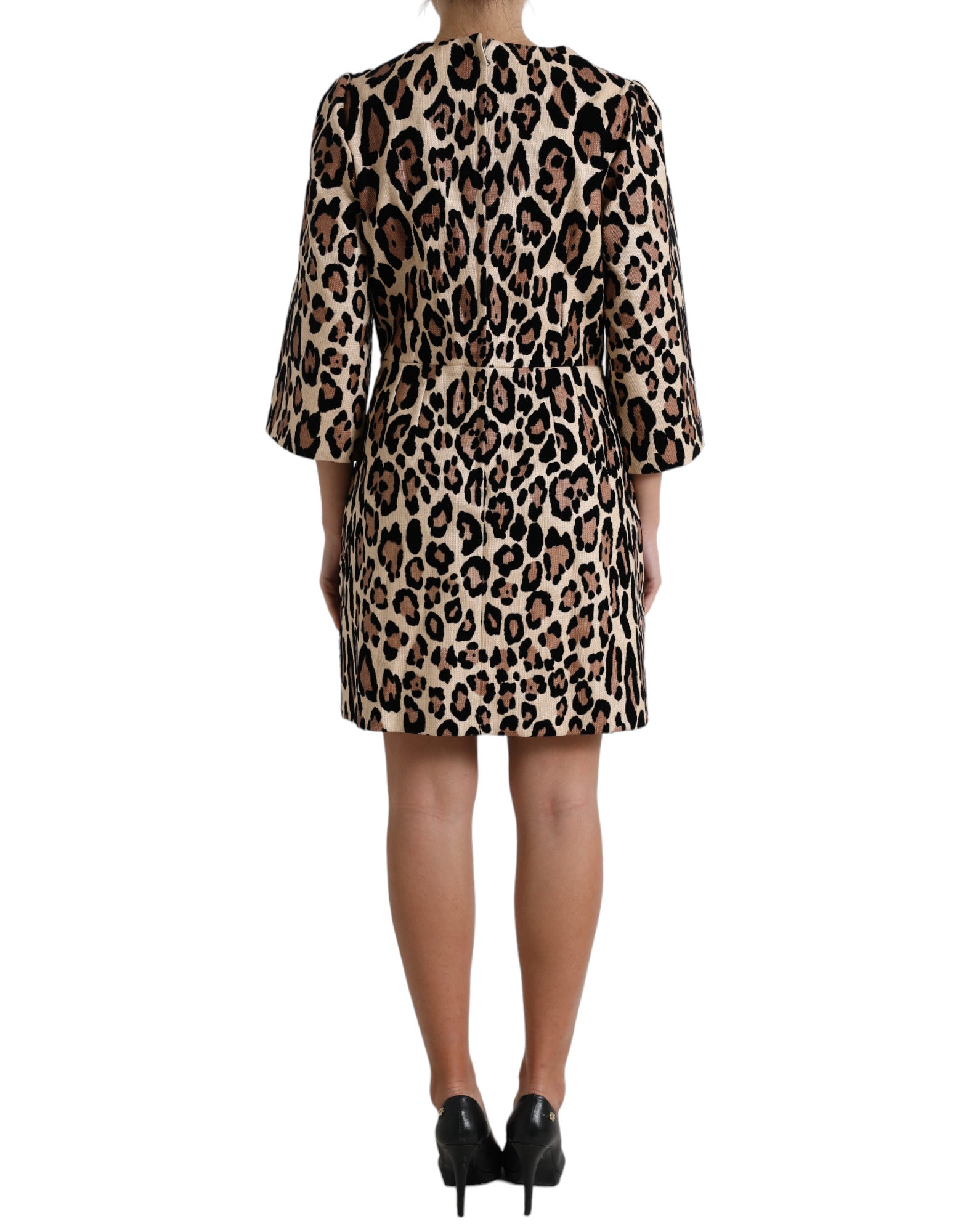 Dolce & Gabbana Brown Leopard Print Nylon Aline Mini Dress - DEA STILOSA MILANO