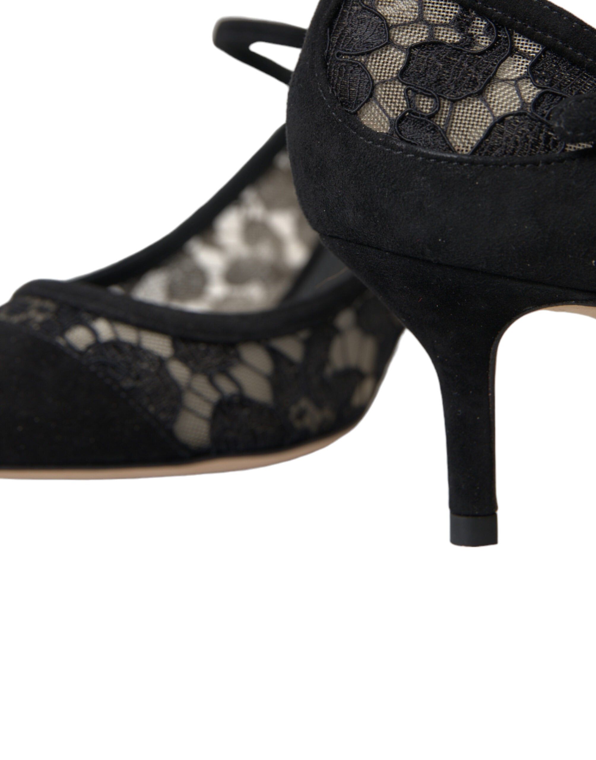Dolce & Gabbana Black Viscose Taormina Lace Pumps Shoes - DEA STILOSA MILANO