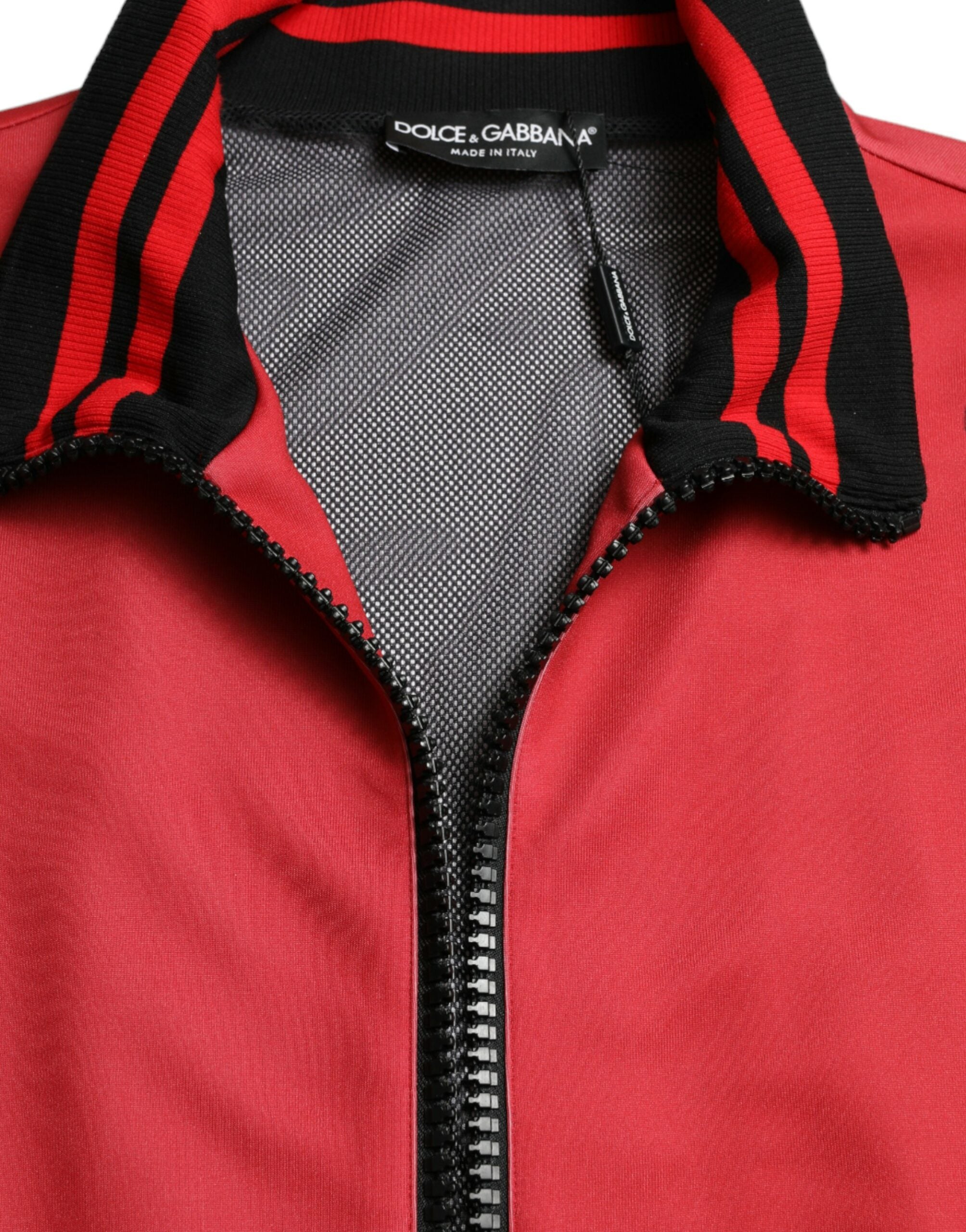 Dolce & Gabbana Red Leopard Polyester Bomber Full Zip Jacket - DEA STILOSA MILANO