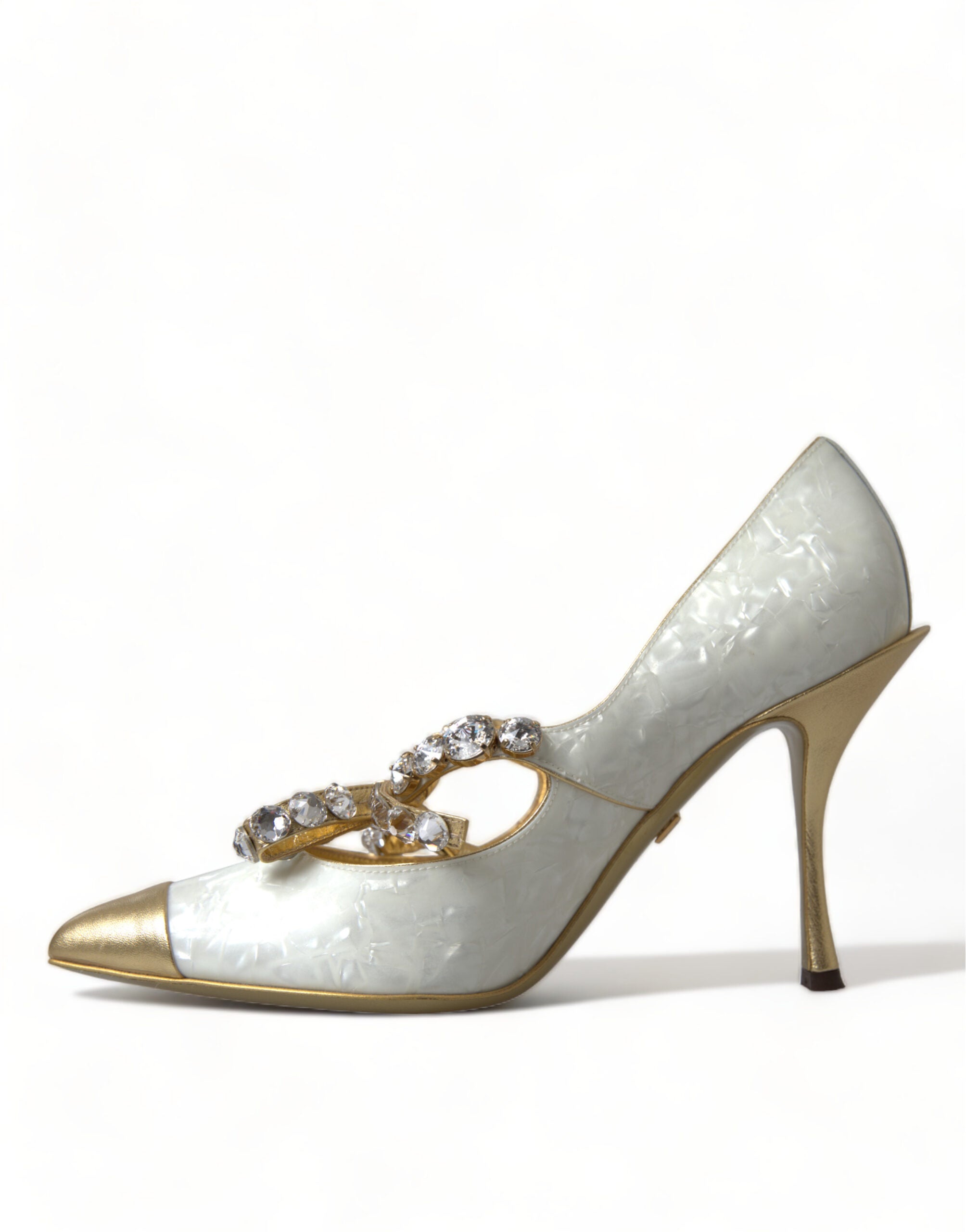 Dolce & Gabbana White Mary Jane Crystal Pearl Pumps Shoes - DEA STILOSA MILANO