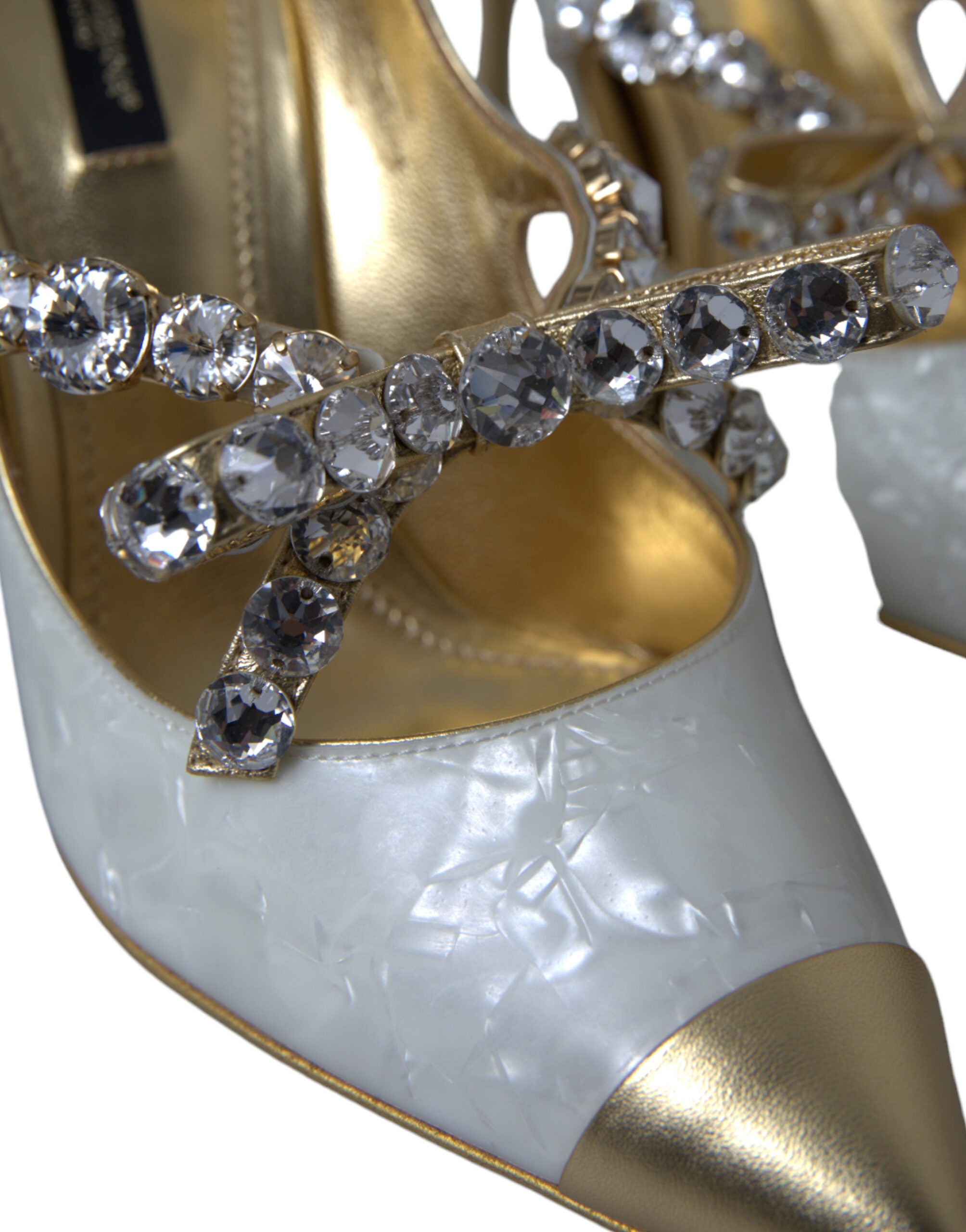 Dolce & Gabbana White Mary Jane Crystal Pearl Pumps Shoes - DEA STILOSA MILANO