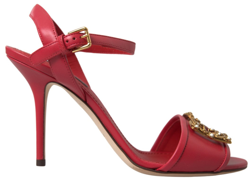 Dolce & Gabbana Red Ankle Strap Stiletto Heels Sandals Shoes - DEA STILOSA MILANO