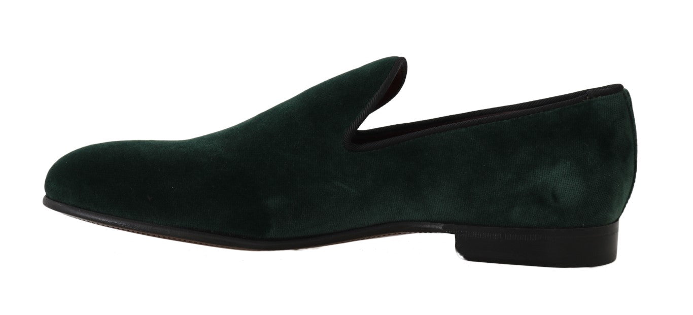 Dolce & Gabbana Green Suede Leather Slippers Loafers - DEA STILOSA MILANO