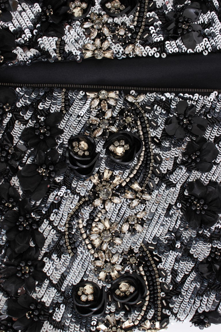 Dolce & Gabbana Black Clear Crystal Runway Blouse Top - DEA STILOSA MILANO