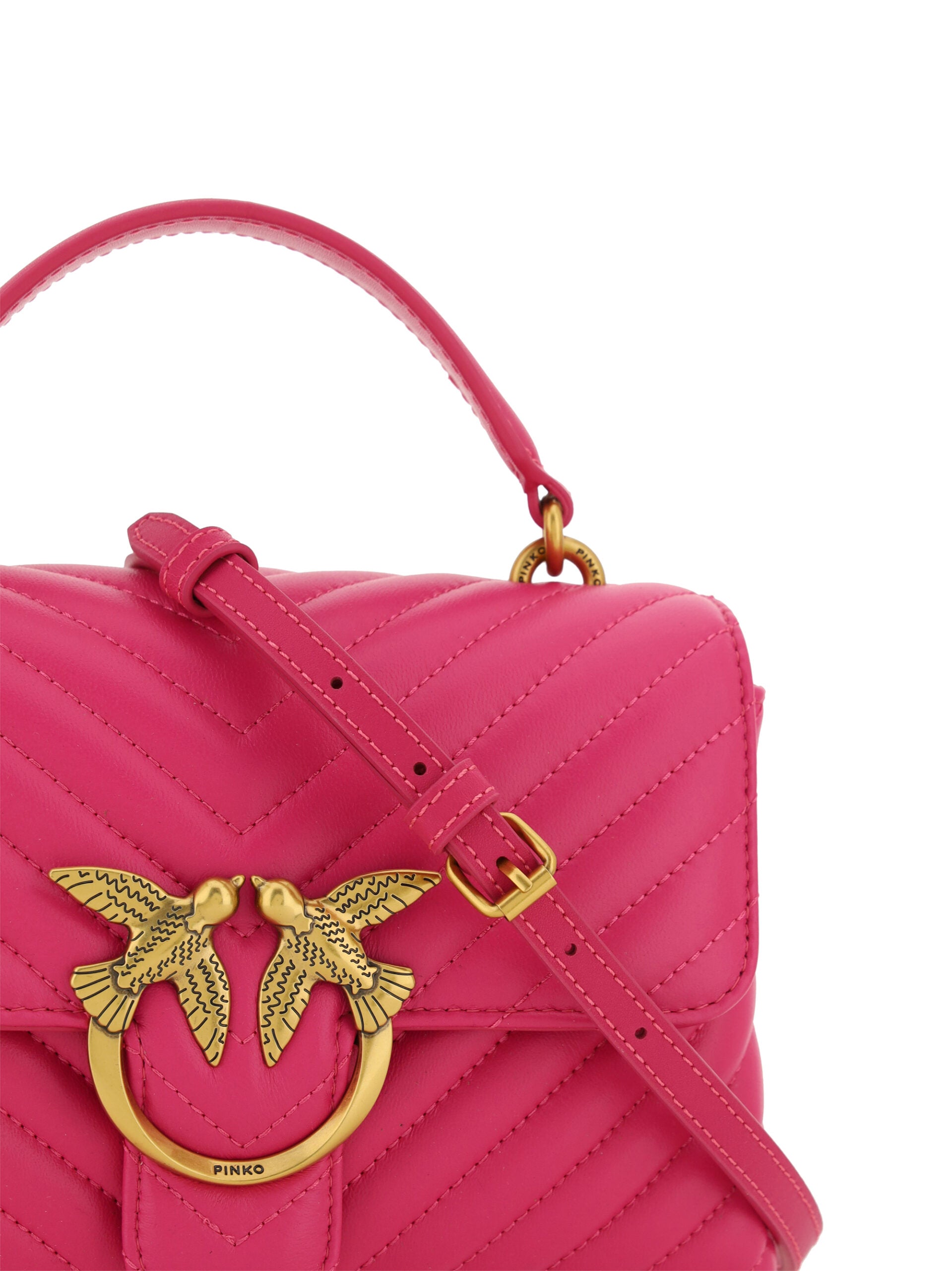 PINKO Pink Calf Leather Love Lady Mini Handbag - DEA STILOSA MILANO