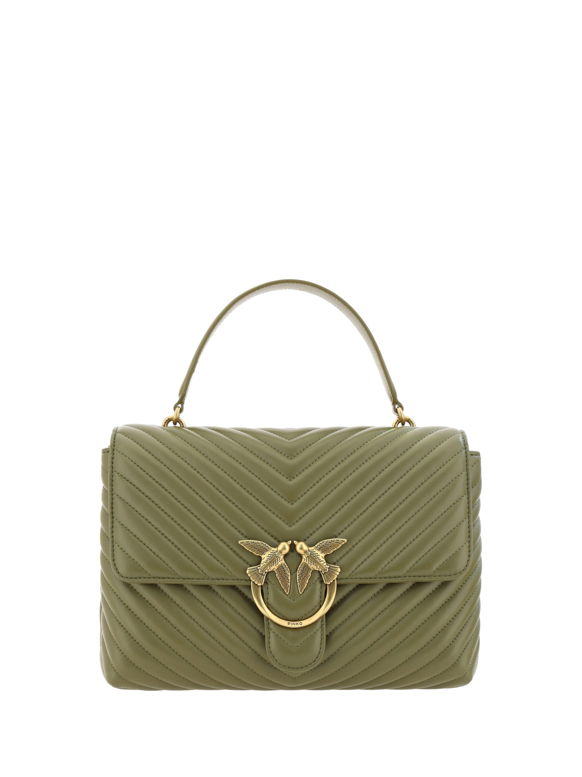 PINKO Green Calf Leather Love Lady Handbag - DEA STILOSA MILANO