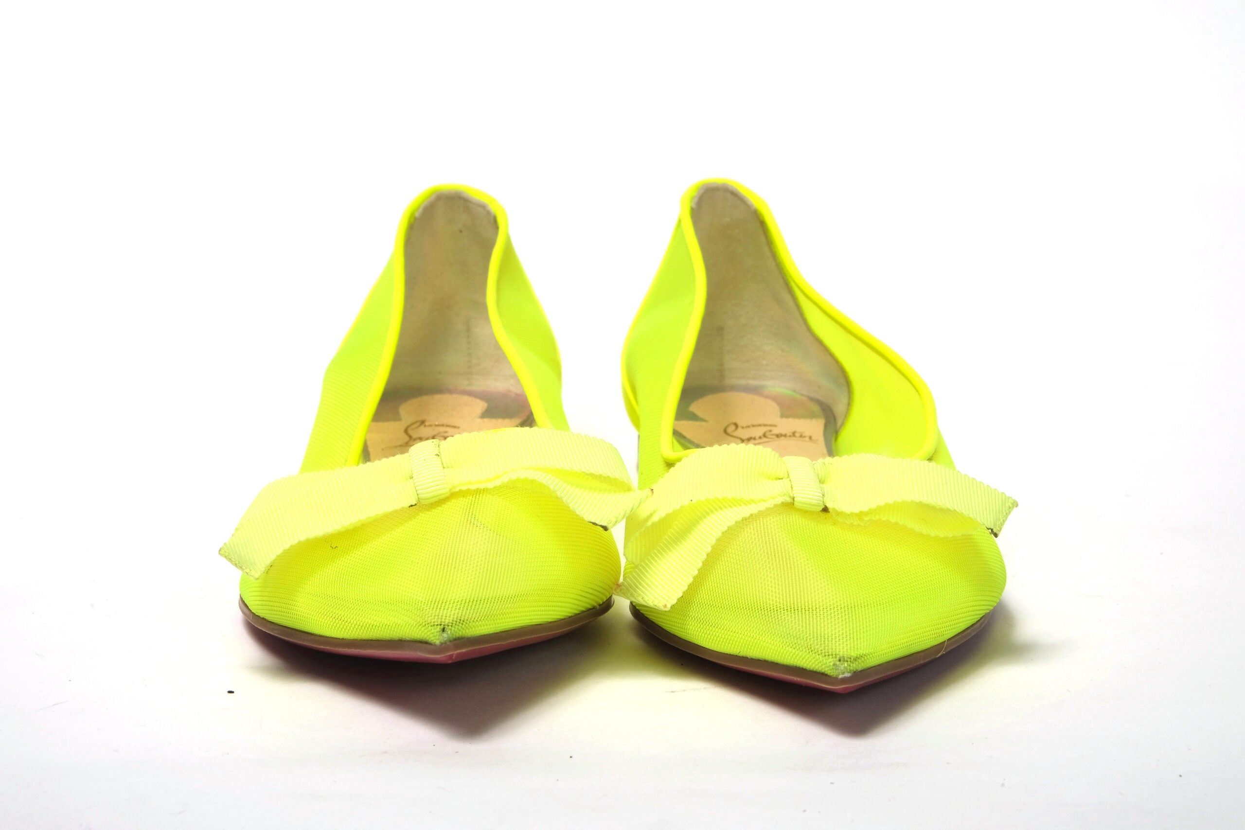 Christian Louboutin Fluro Yellow Flat Point Toe Shoe - DEA STILOSA MILANO