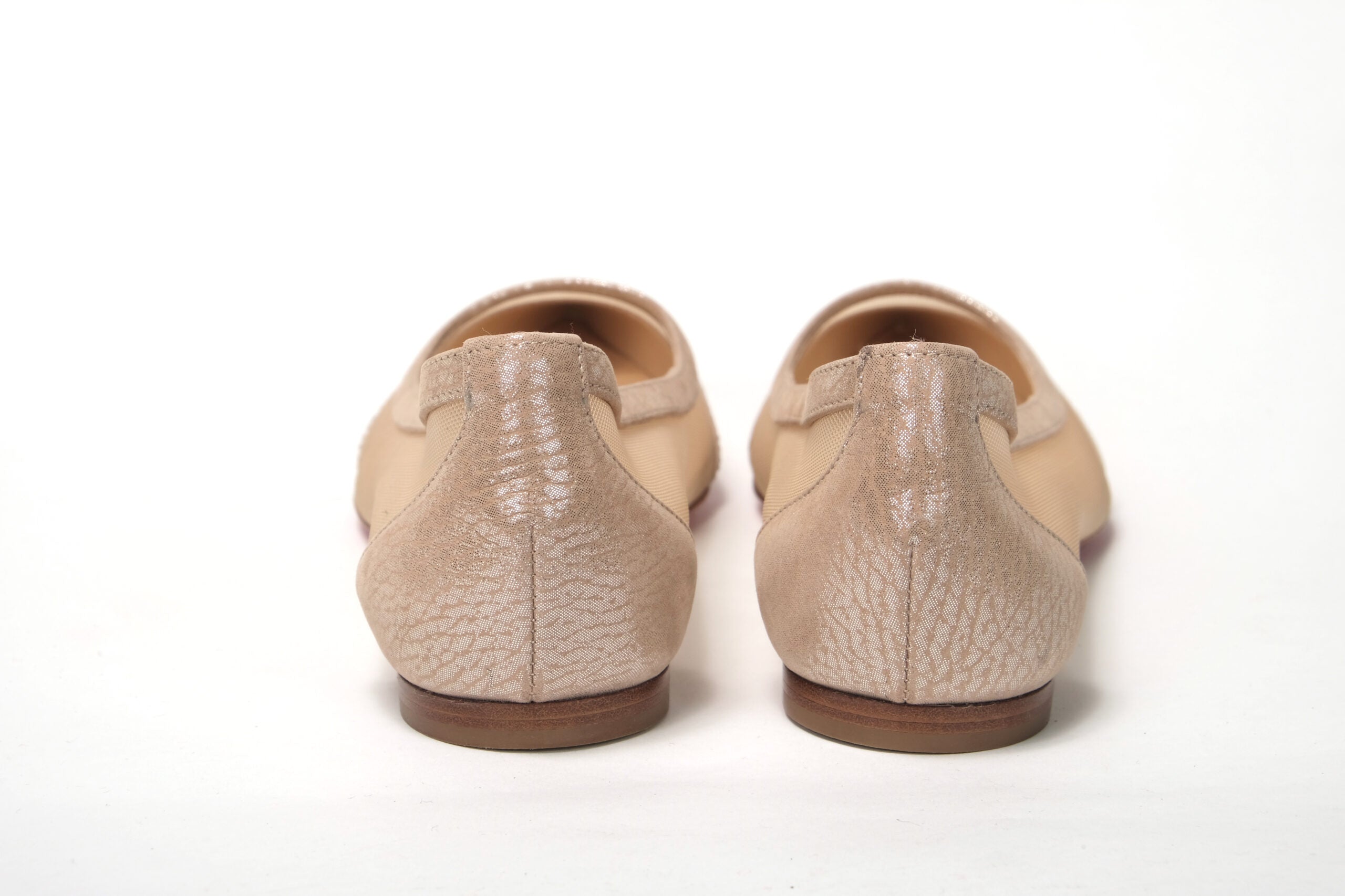 Christian Louboutin Silver Flat Point Toe Crystals Shoe - DEA STILOSA MILANO