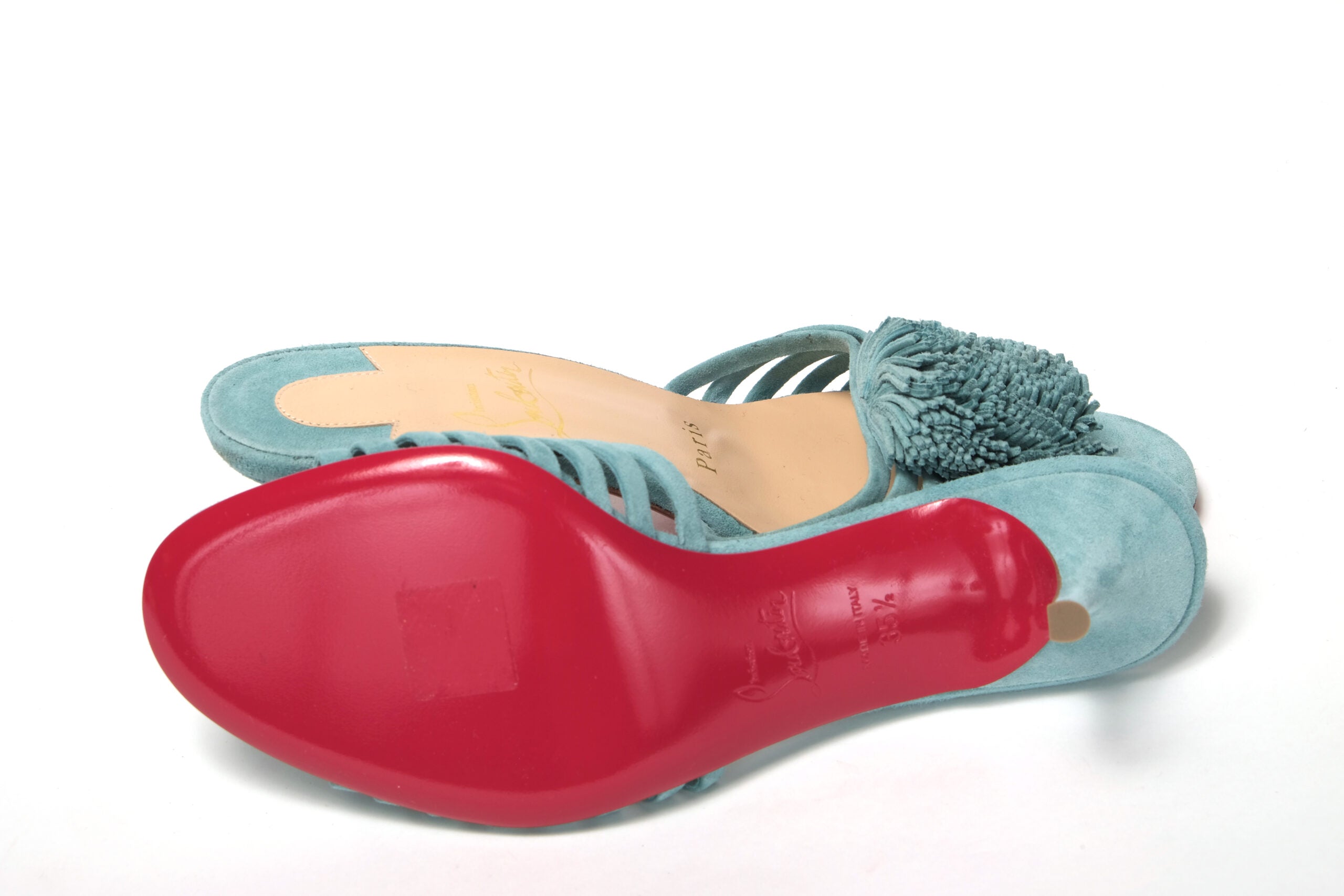 Christian Louboutin Noumea Blue Strappy Kitten Heel - DEA STILOSA MILANO