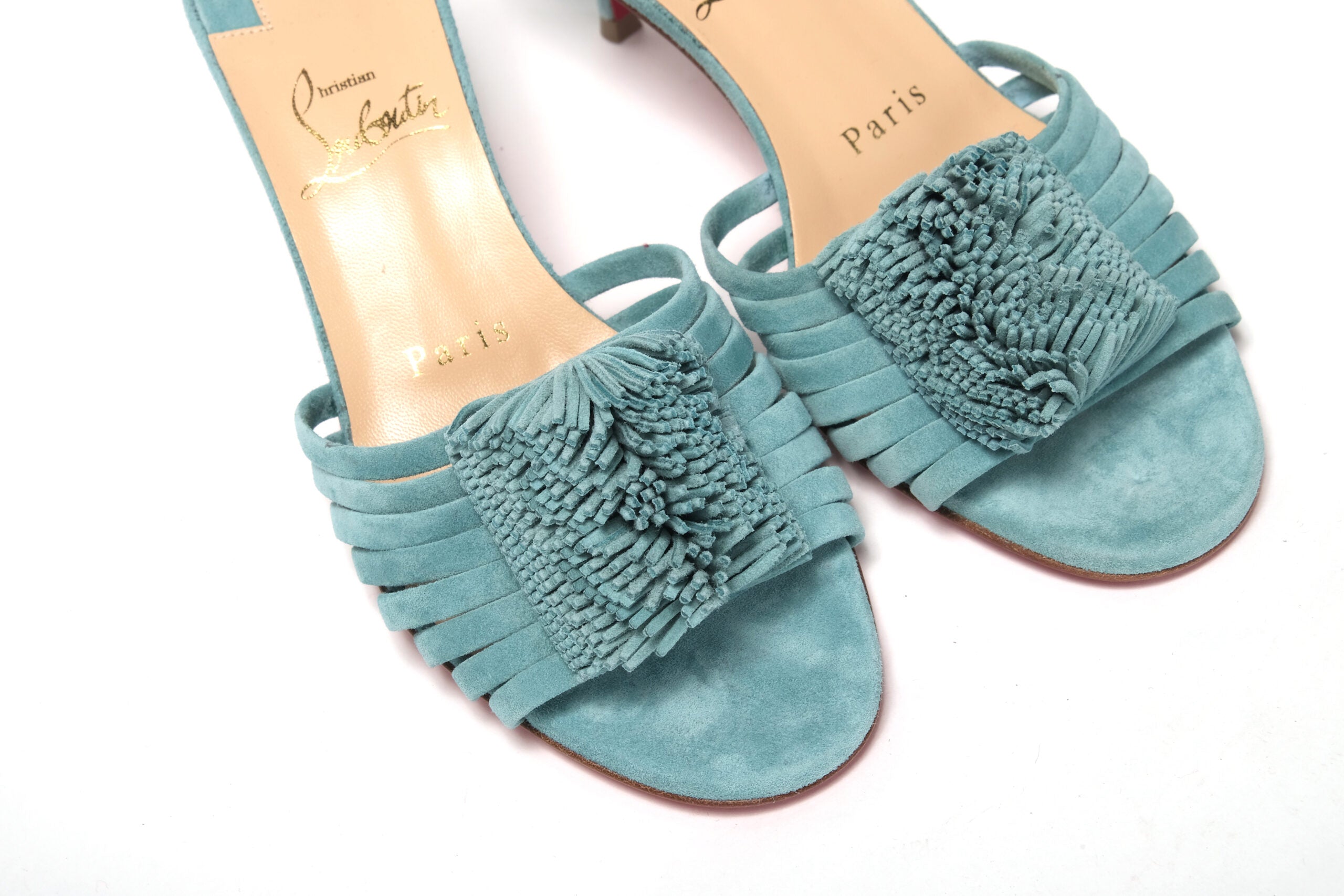 Christian Louboutin Noumea Blue Strappy Kitten Heel - DEA STILOSA MILANO