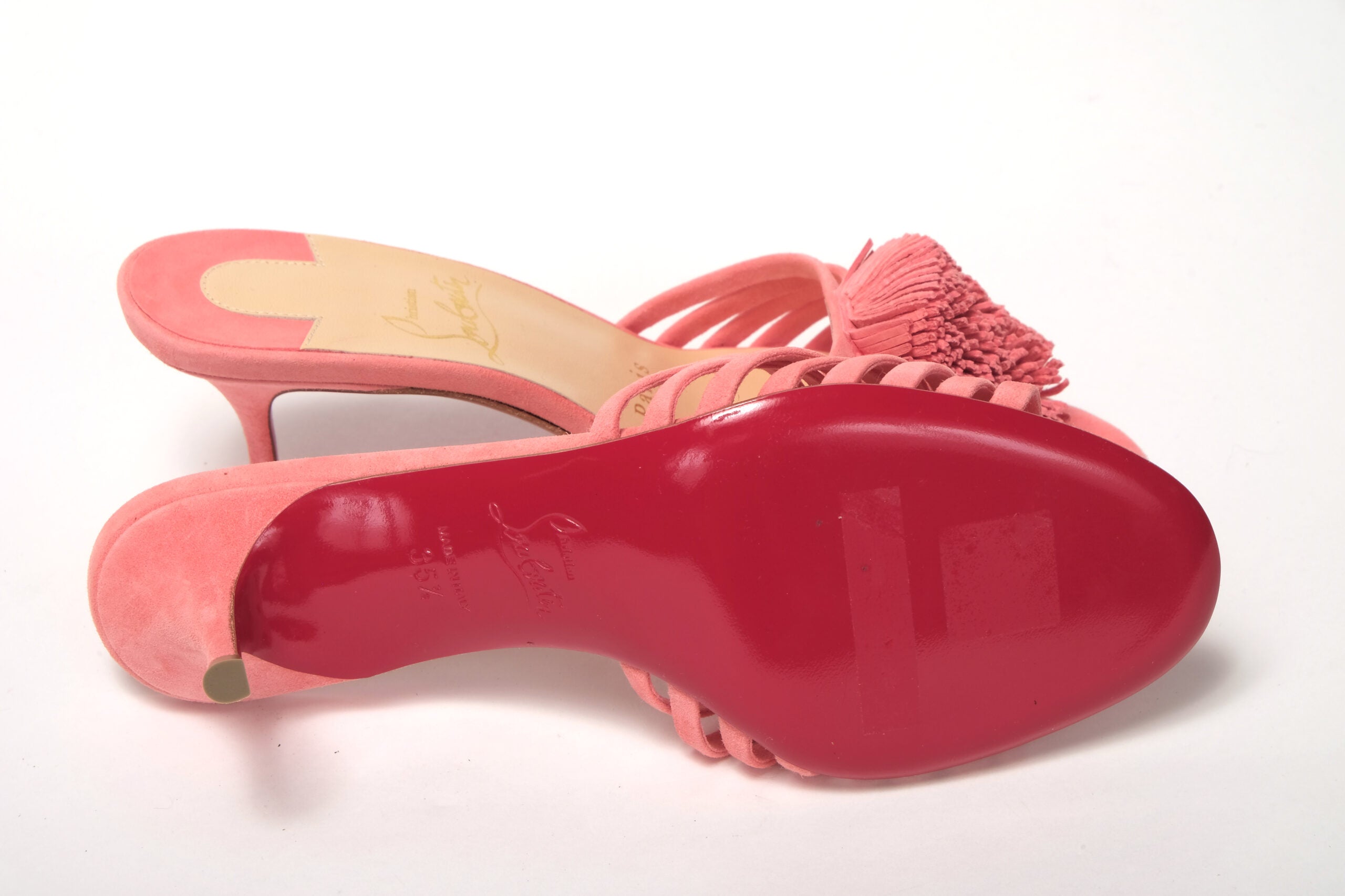 Christian Louboutin Operette Salmon Strappy Kitten Heel sandal - DEA STILOSA MILANO