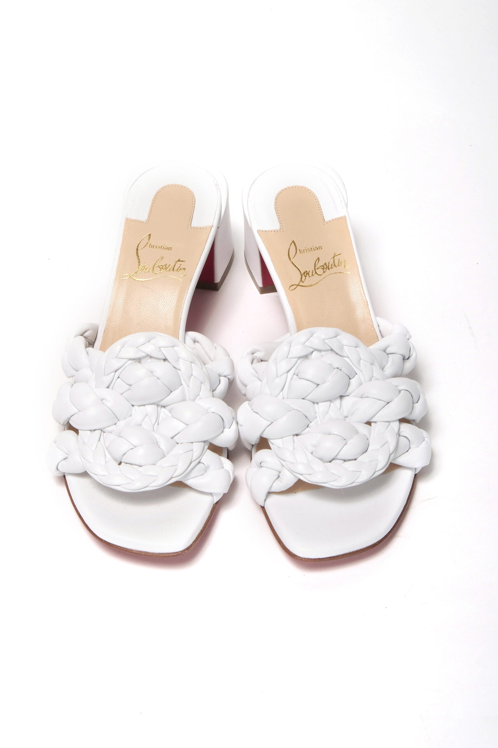 Christian Louboutin White Plaited High Heel Sandals - DEA STILOSA MILANO