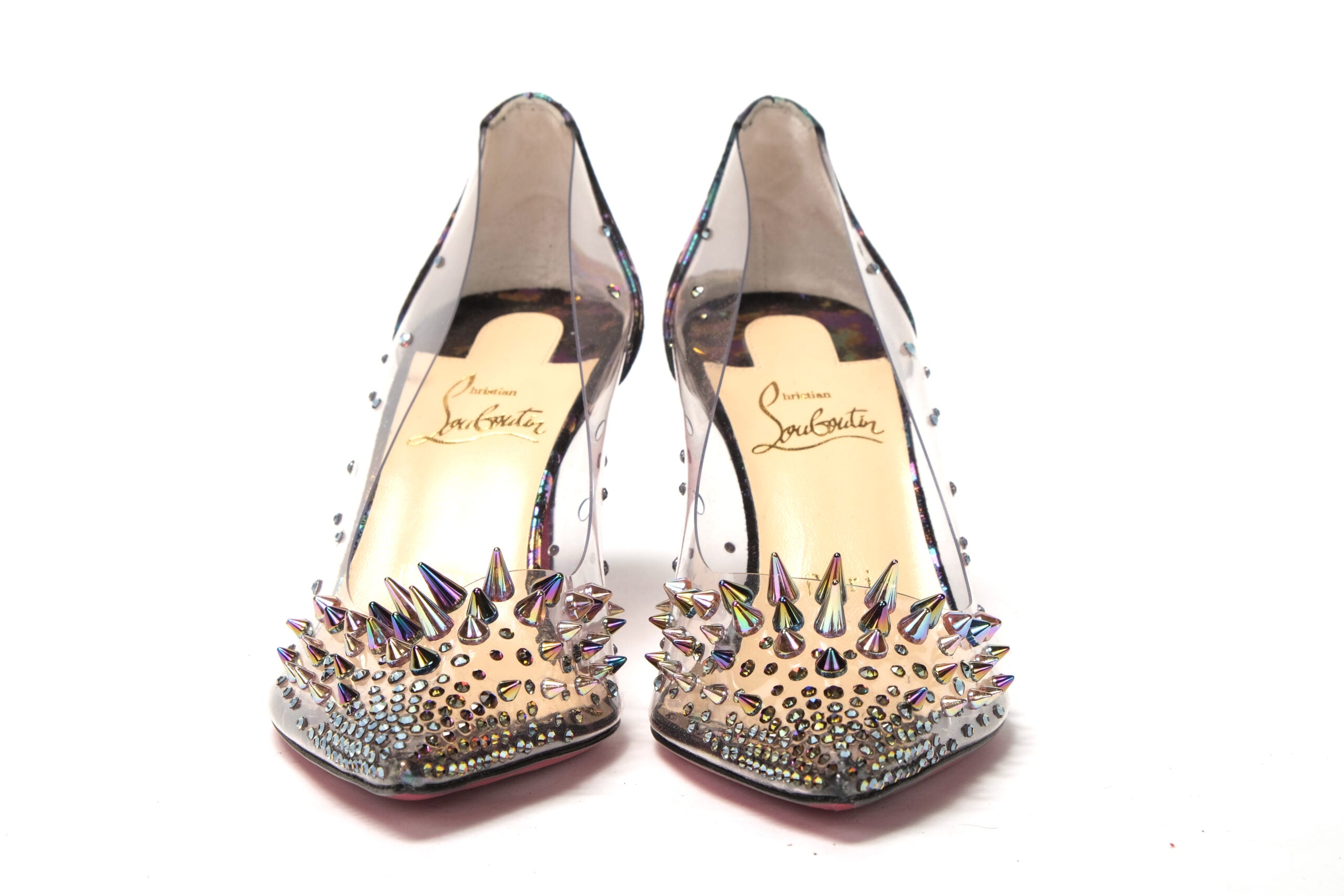 Christian Louboutin Black Pearlescent Heel Pvc Spikes Sandal - DEA STILOSA MILANO
