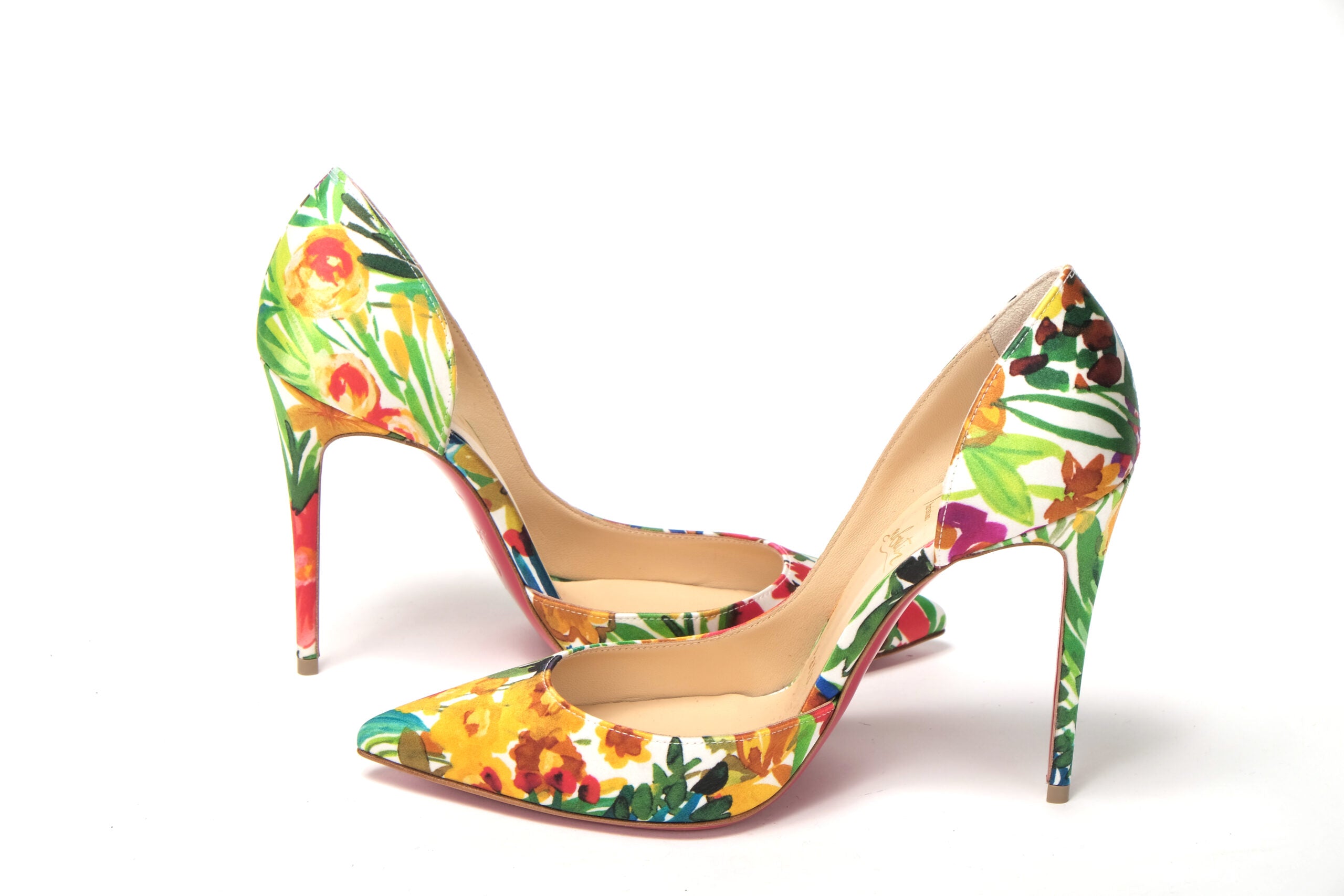 Christian Louboutin Multicolor Flower Printed High Heels Pumps Shoes - DEA STILOSA MILANO