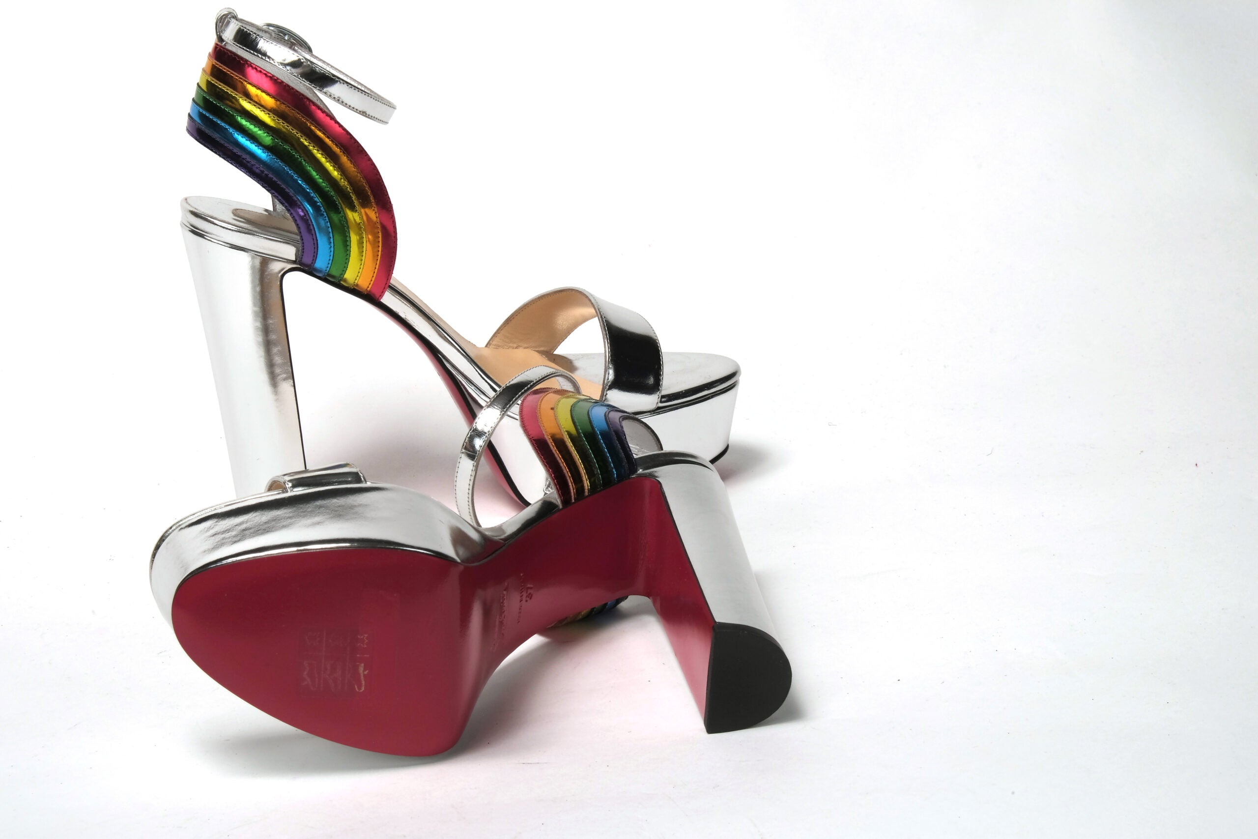 Christian Louboutin Silver/Multi Arendisc Alta Platform Heel - DEA STILOSA MILANO